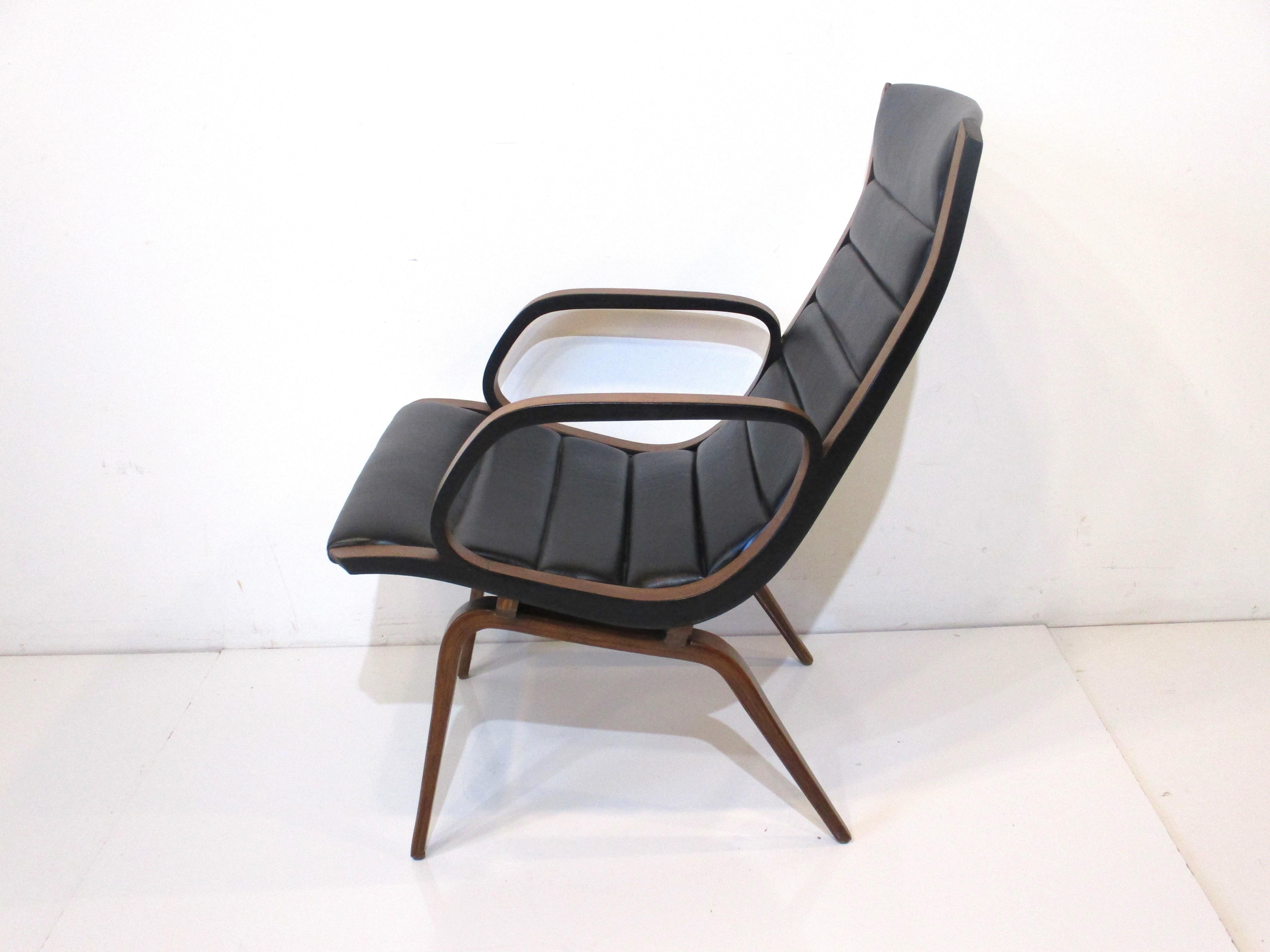 Mid-Century Modern Rare Sculptural Arm / Lounge Chair by Norman Chener for Plycraft For Sale