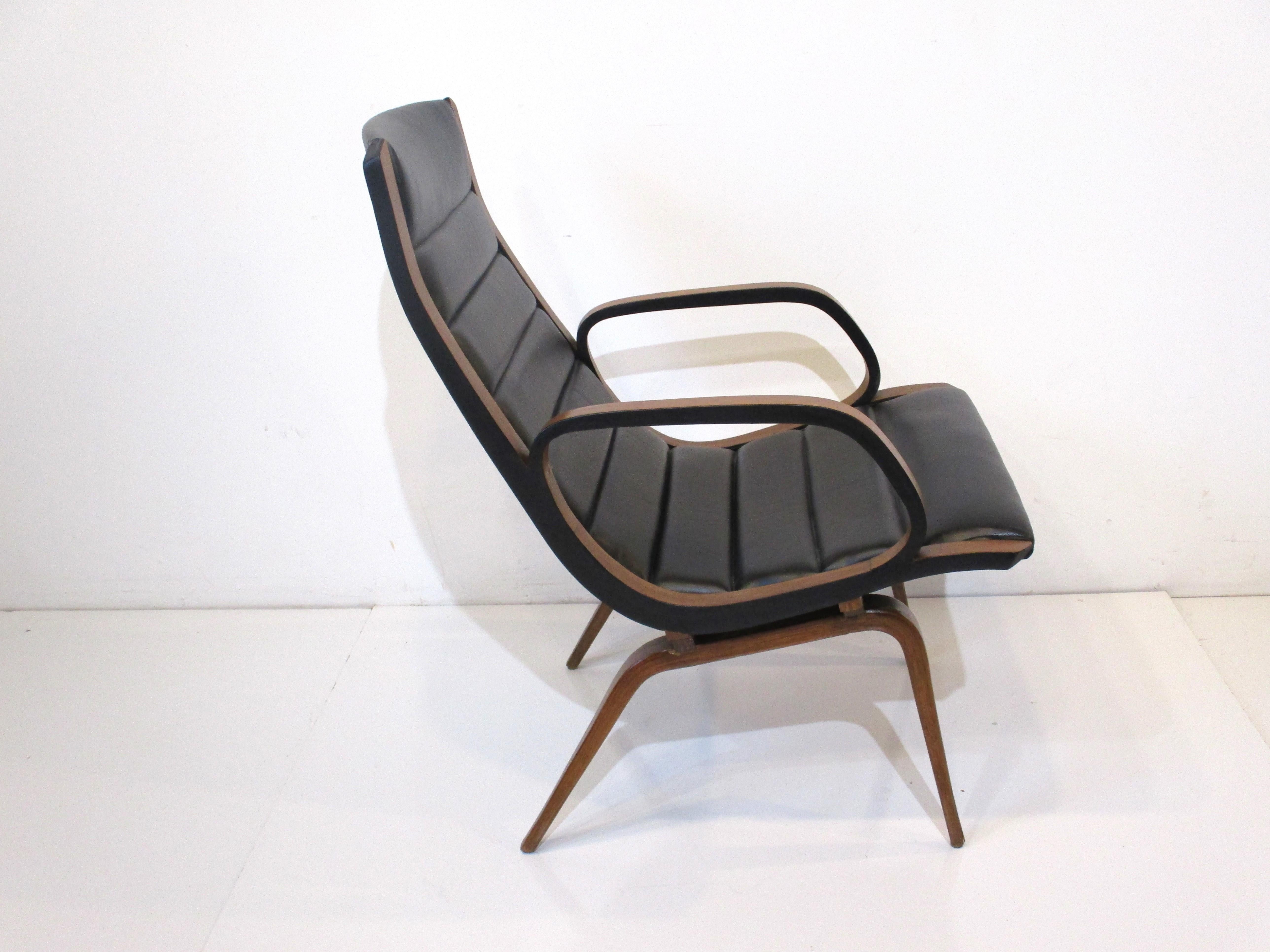 American Rare Sculptural Arm / Lounge Chair by Norman Chener for Plycraft For Sale