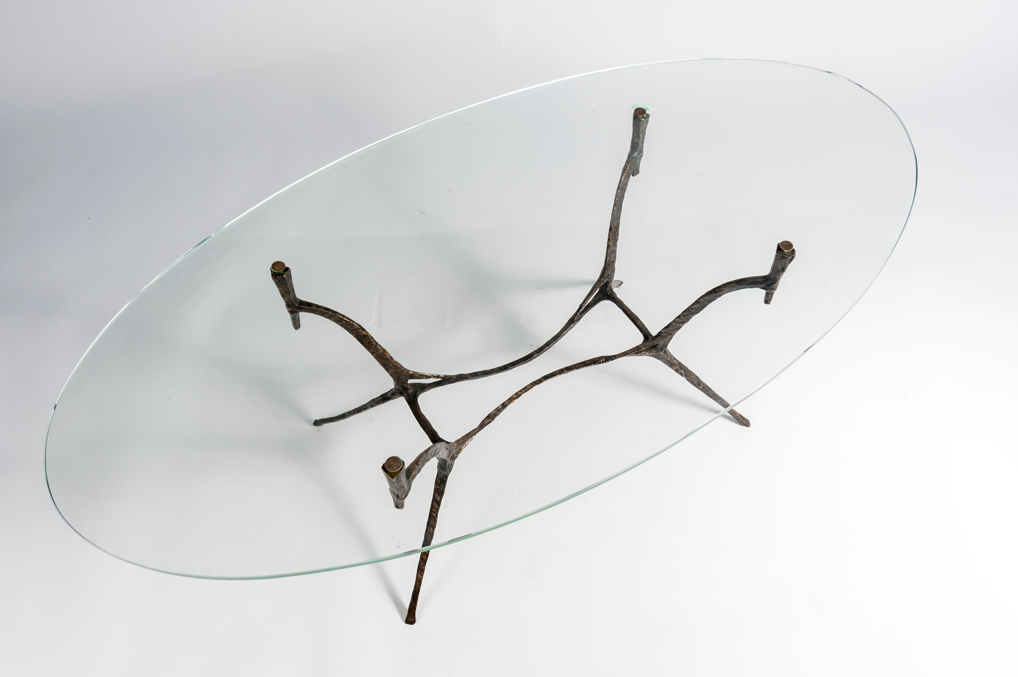 French Rare Sculptural Bronze Cocktail Table by Felix Agostini