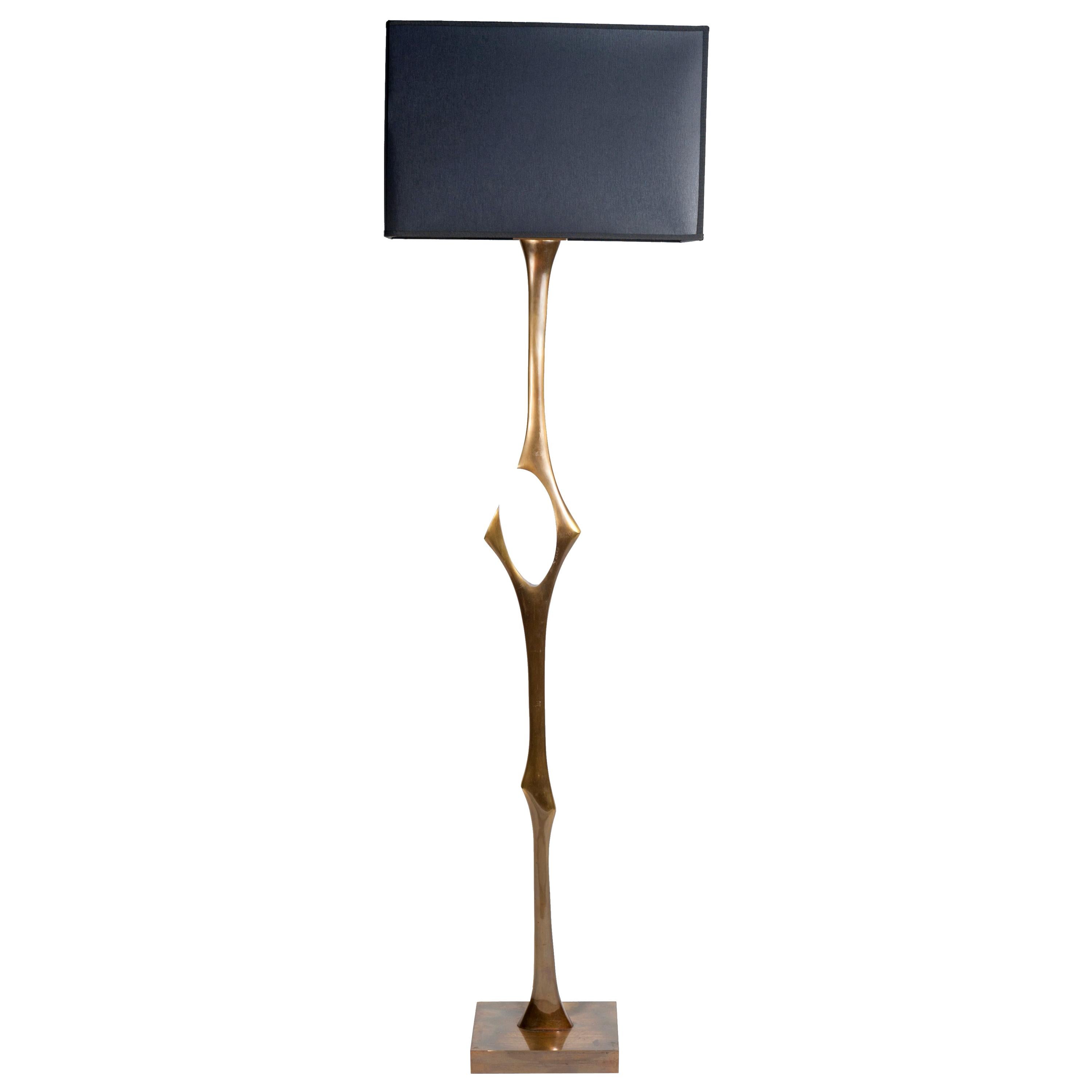 Rare Sculptural Bronze Floor Lamp by Willy Daro