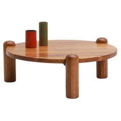 Rare Organic Brutalist oak coffee table 1970s