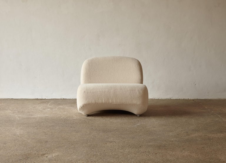 Rare Sculptural Chair, Organic Form, upholstered in Alpaca, Italy, 1970s 1
