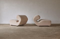 Chaises sculpturales rares en mohair, Italie, années 1970/80