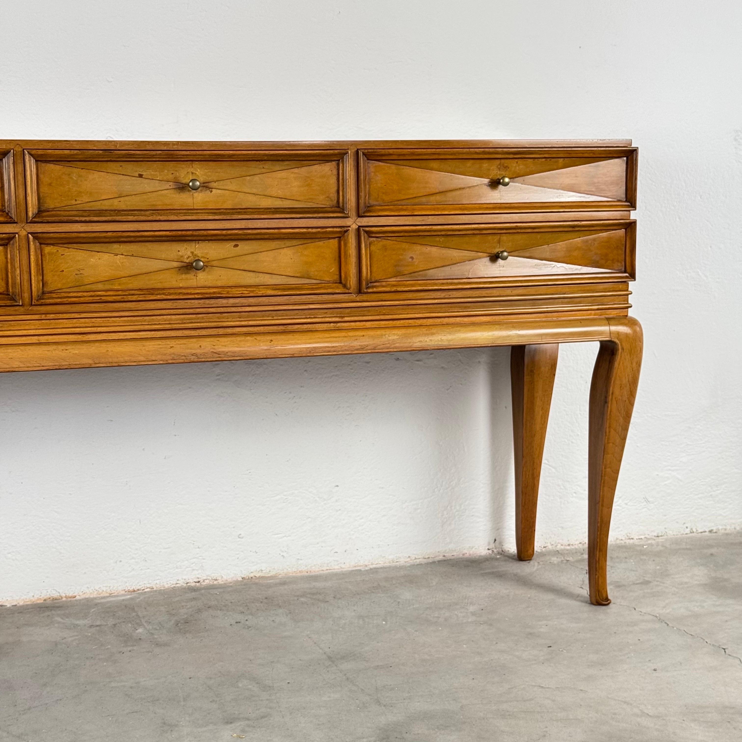Seltenes skulpturales Sideboard mit Rautenfront von Osvaldo Borsani für ABV, Italien, 1950er Jahre im Angebot 1