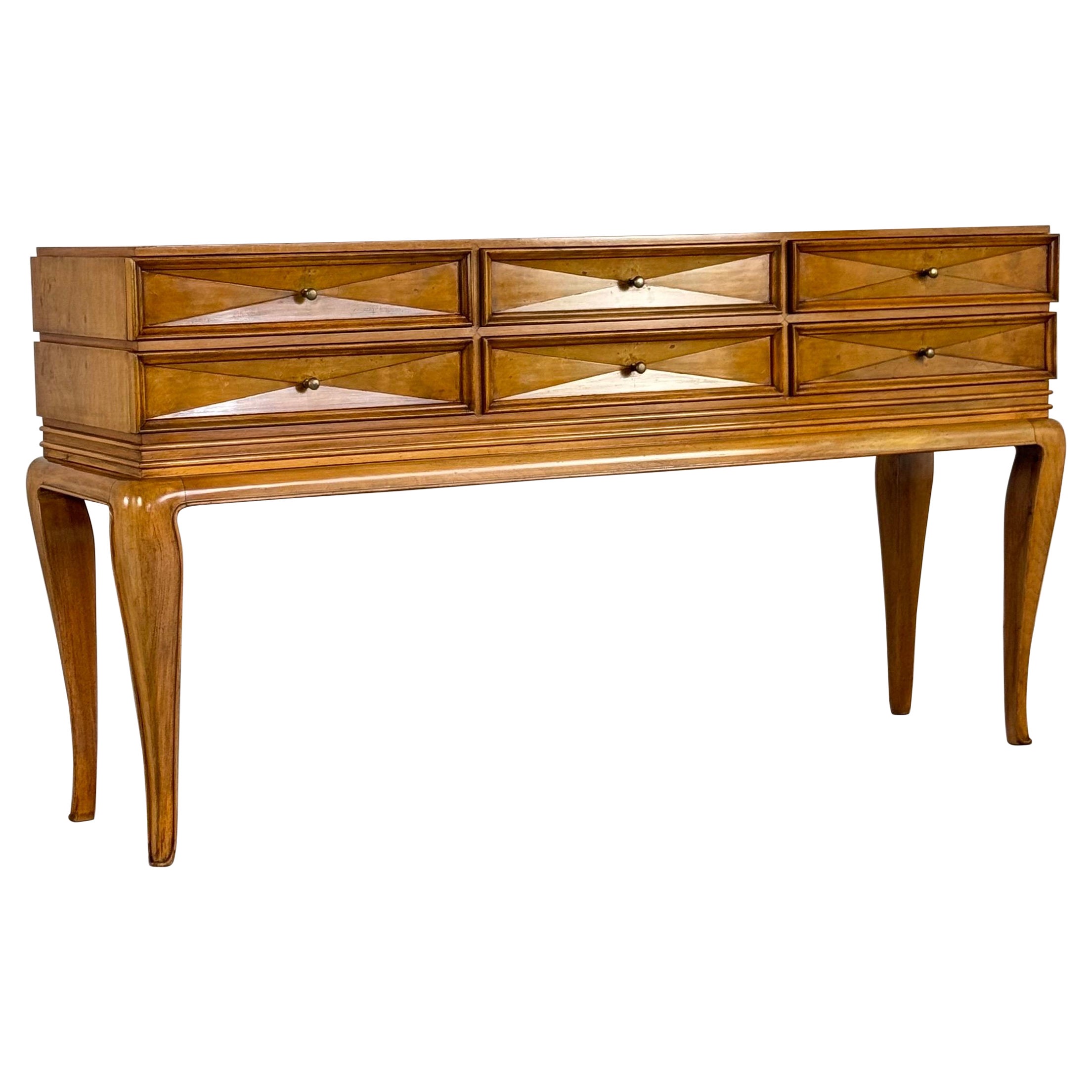 Seltenes skulpturales Sideboard mit Rautenfront von Osvaldo Borsani für ABV, Italien, 1950er Jahre im Angebot