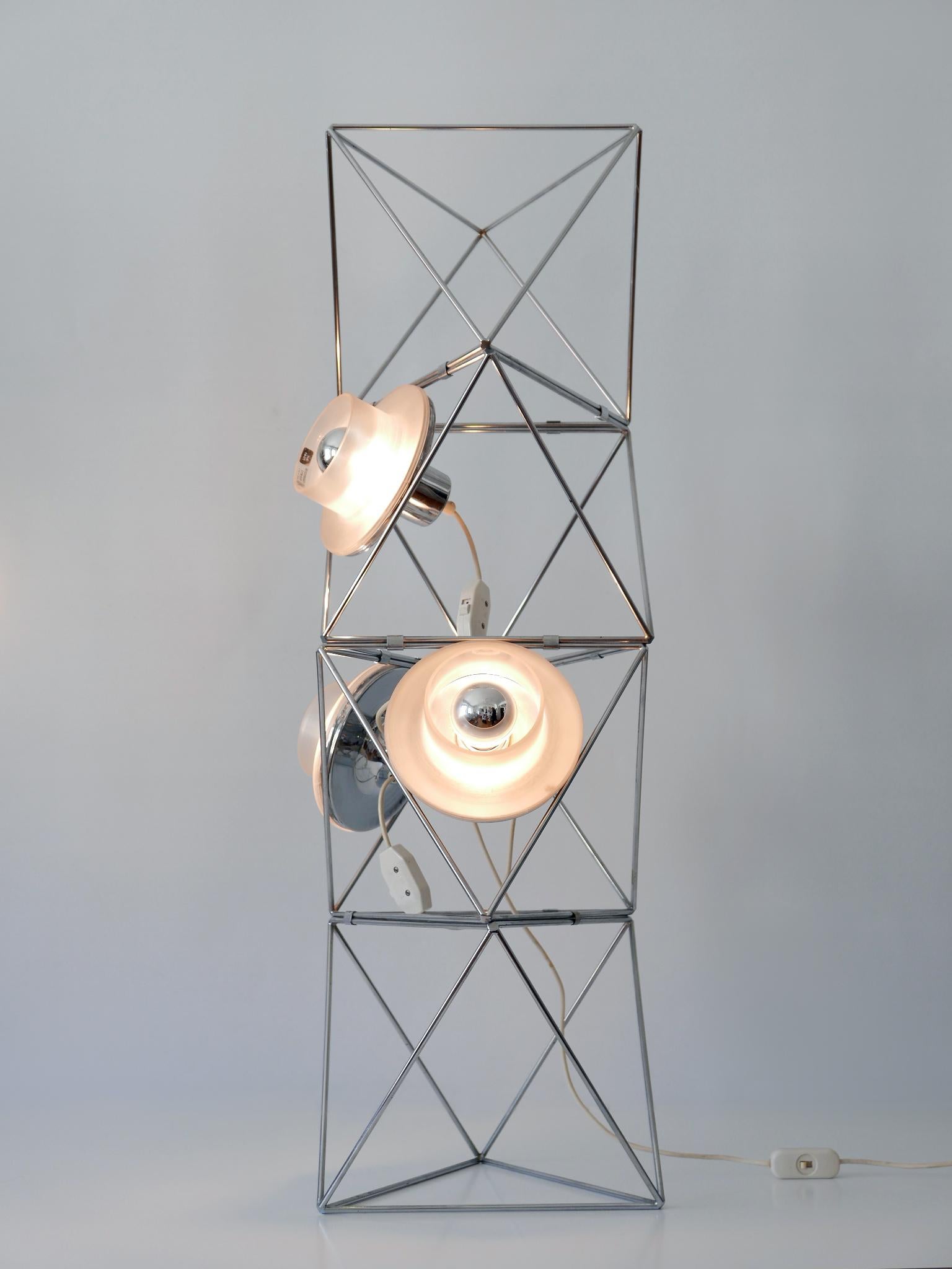 Rare Sculptural 'Poliedra' Floor Lamp by Felice Ragazzo for Guzzini Italy 1970s For Sale 7