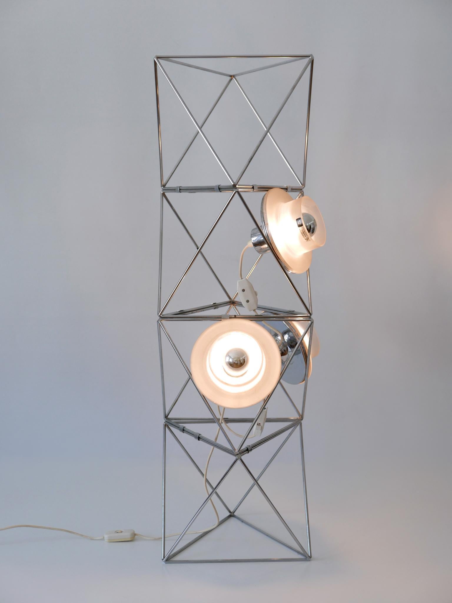 Italian Rare Sculptural 'Poliedra' Floor Lamp by Felice Ragazzo for Guzzini Italy 1970s For Sale