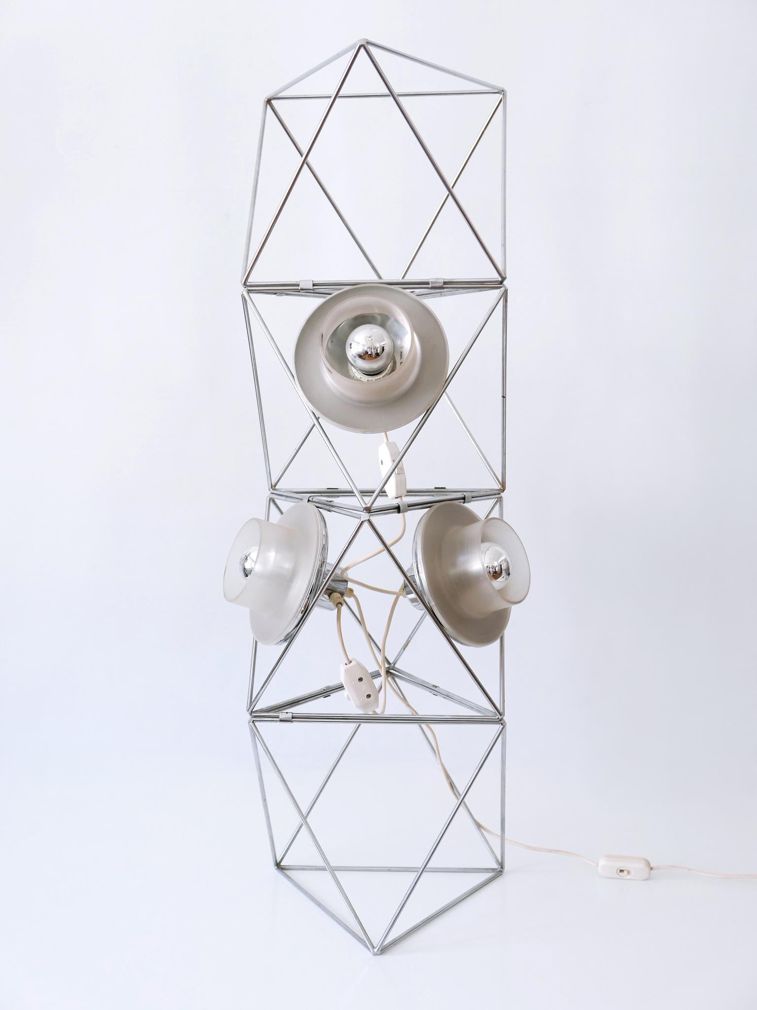 Aluminum Rare Sculptural 'Poliedra' Floor Lamp by Felice Ragazzo for Guzzini Italy 1970s For Sale