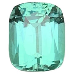 Rare Sea foam Natural Tourmaline Ring Loose Gemstone 2.95 Ct Cushion Cut-Jewelry