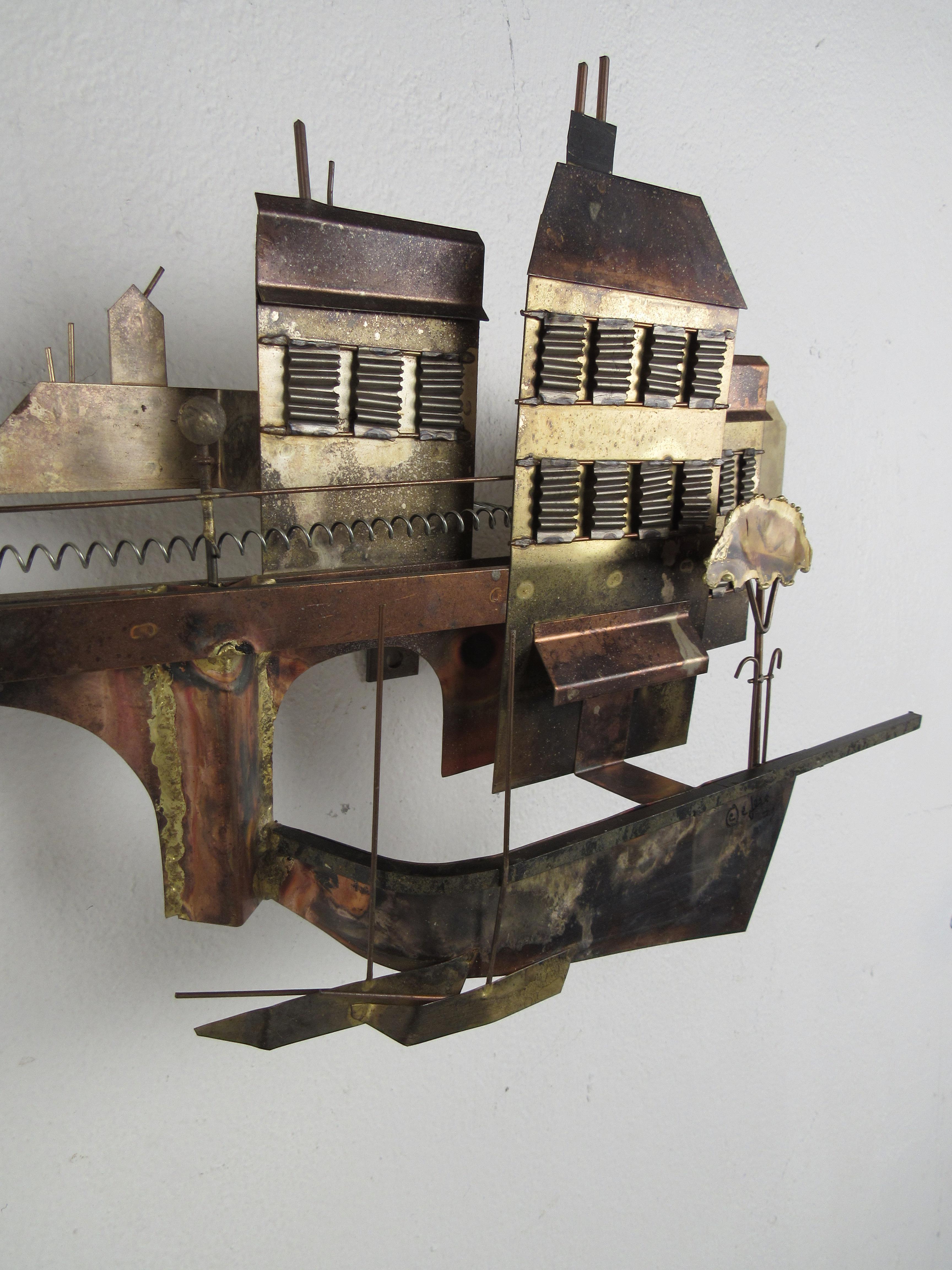 Seltene Meeresdorf-Wandkunst von Curtis Jere, 1972 (Moderne der Mitte des Jahrhunderts)