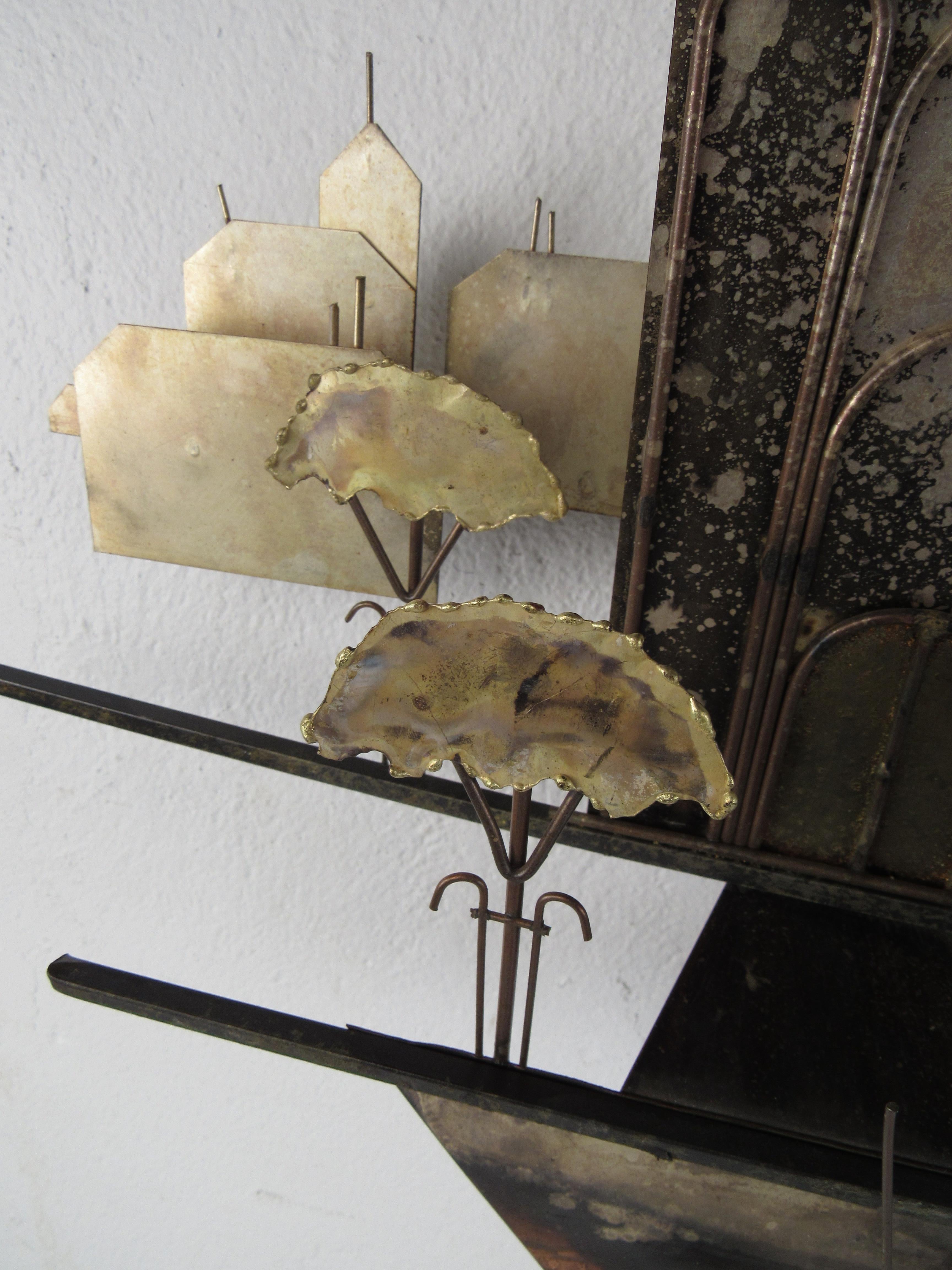 Seltene Meeresdorf-Wandkunst von Curtis Jere, 1972 (Metall)