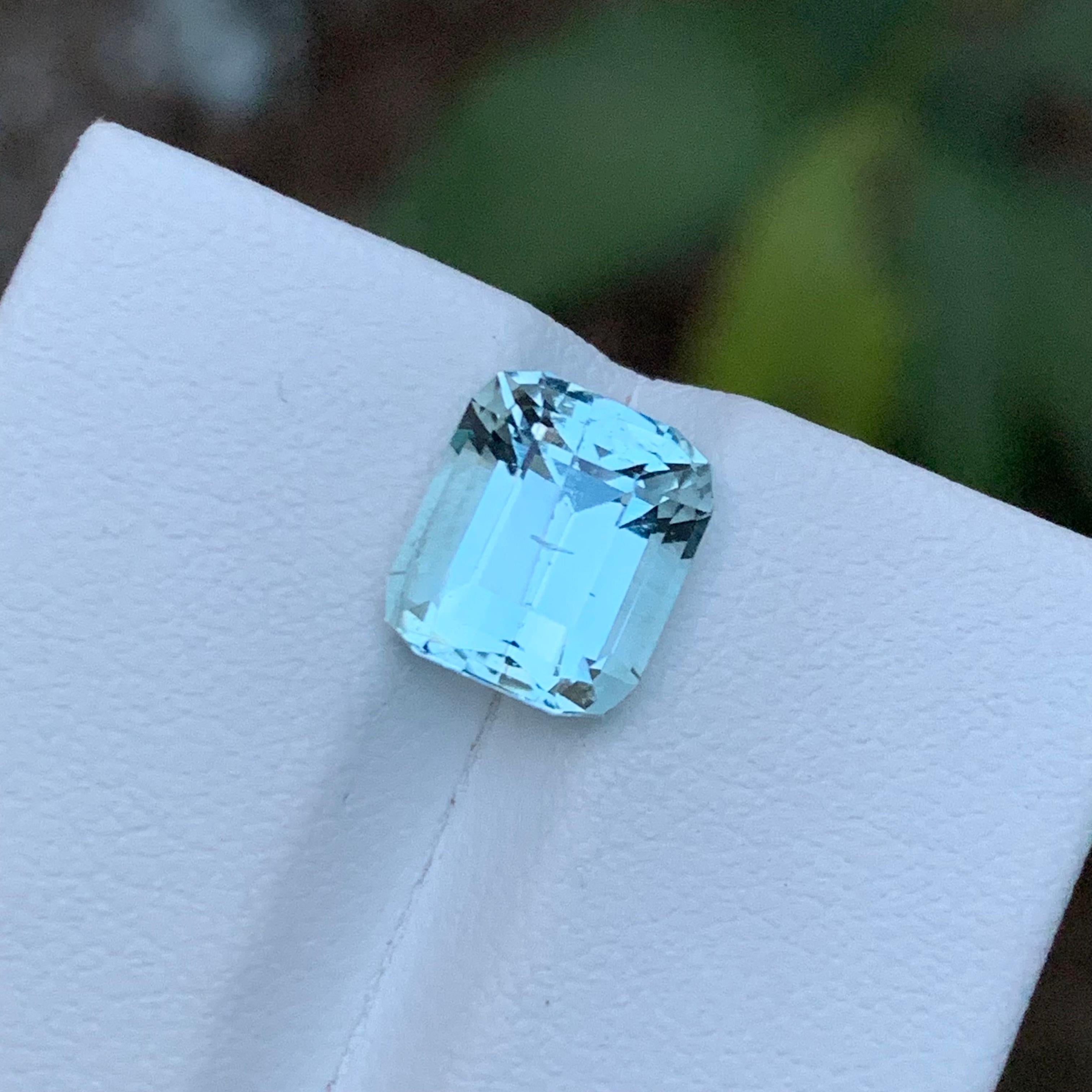 GEMSTONE TYPE: Tourmaline
PIECE(S): 1
WEIGHT: 3.05 Carats
SHAPE: Step Emerald Cut
SIZE (MM): 9.15 x 7.96 x 6.34
COLOR: Seafoam
CLARITY: Slightly Included 
TREATMENT: None
ORIGIN: Afghanistan
CERTIFICATE: On demand

Introducing our exquisite 3.05