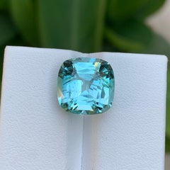Seafoam Blue Natural Tourmaline Ring Loose Gemstone 7.75 Ct Cushion Cut-Jewelry