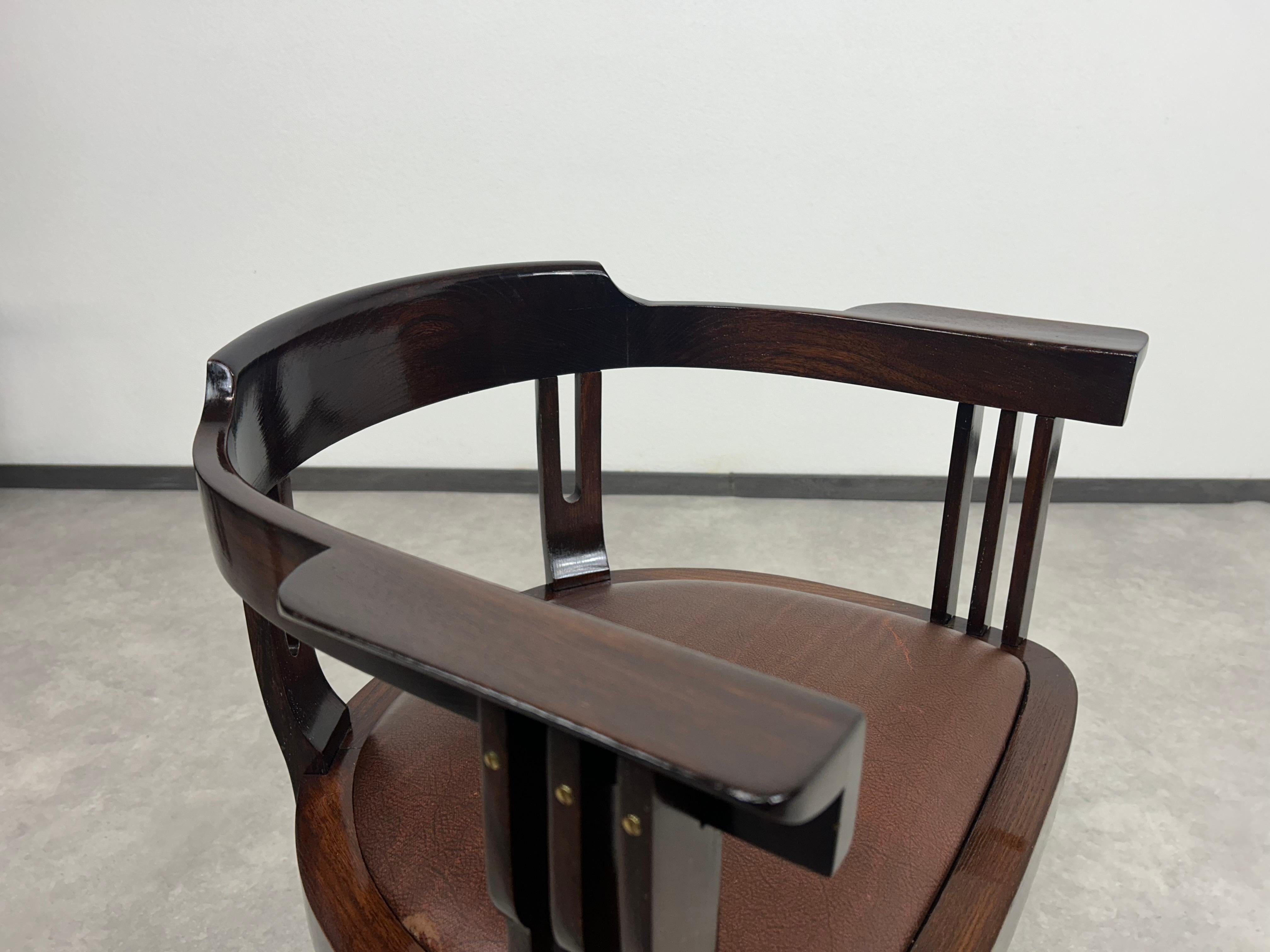 Brass Rare Secession Armchair by Anton Pospischil For Sale