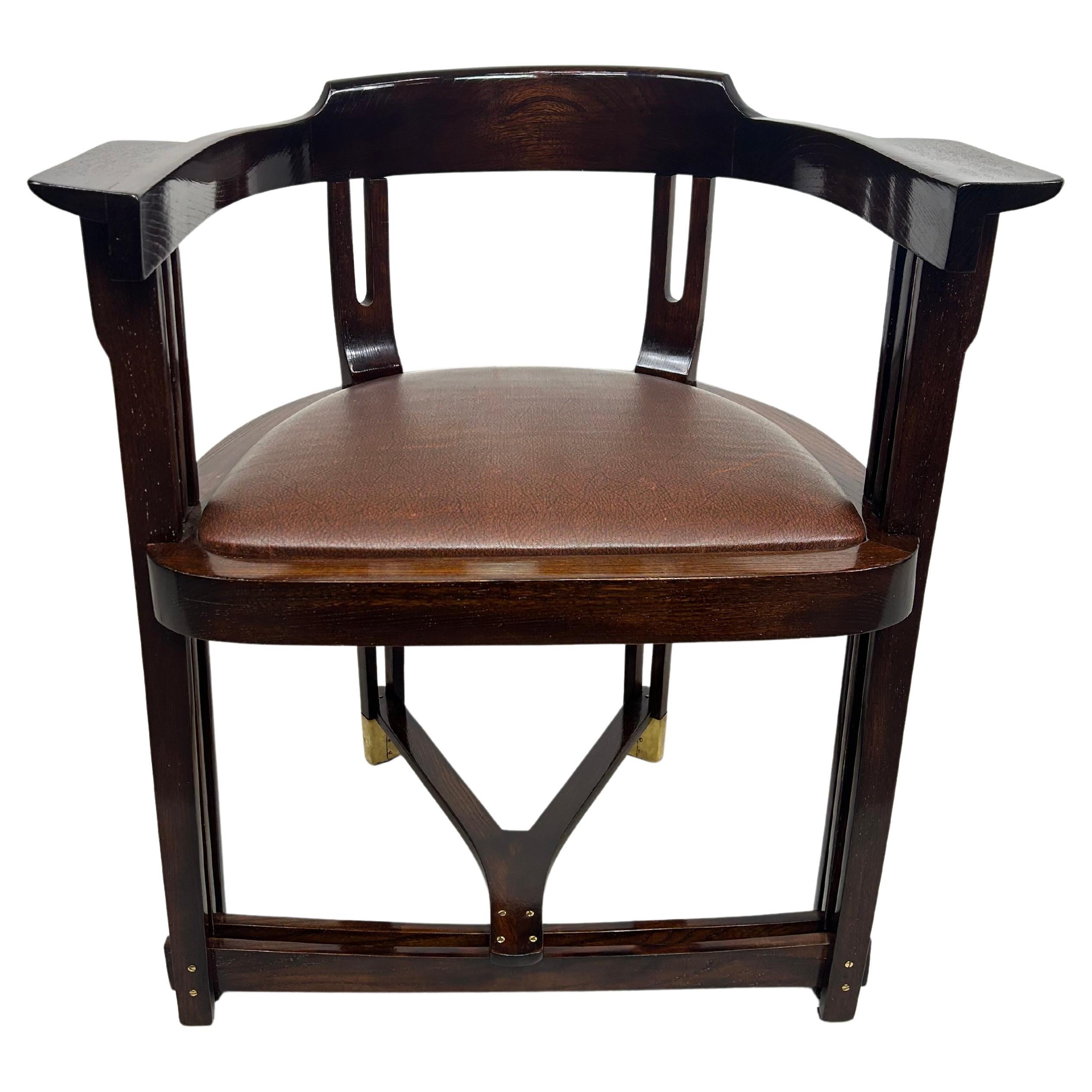 Rare Secession Armchair by Anton Pospischil For Sale