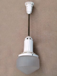 Rare Secessionist Faience Pendant Light, Germany, 1900s