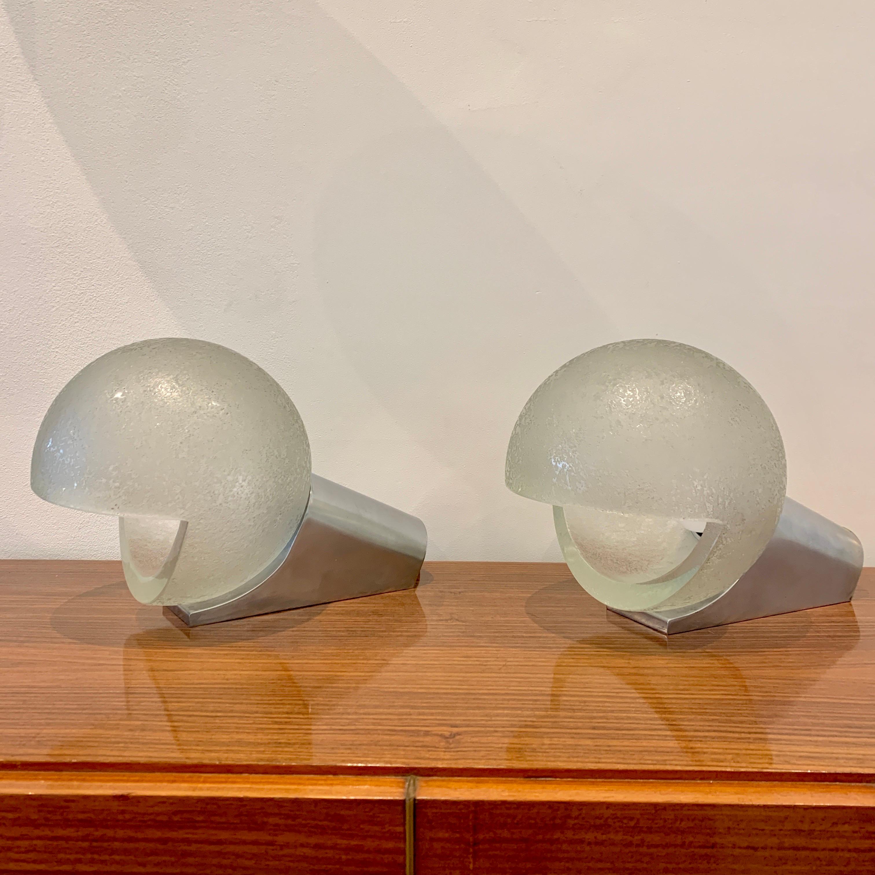 Lampes de table modernes du milieu du siècle dernier en verre de Murano vert gravé à l'acide par Seguso. en vente 16