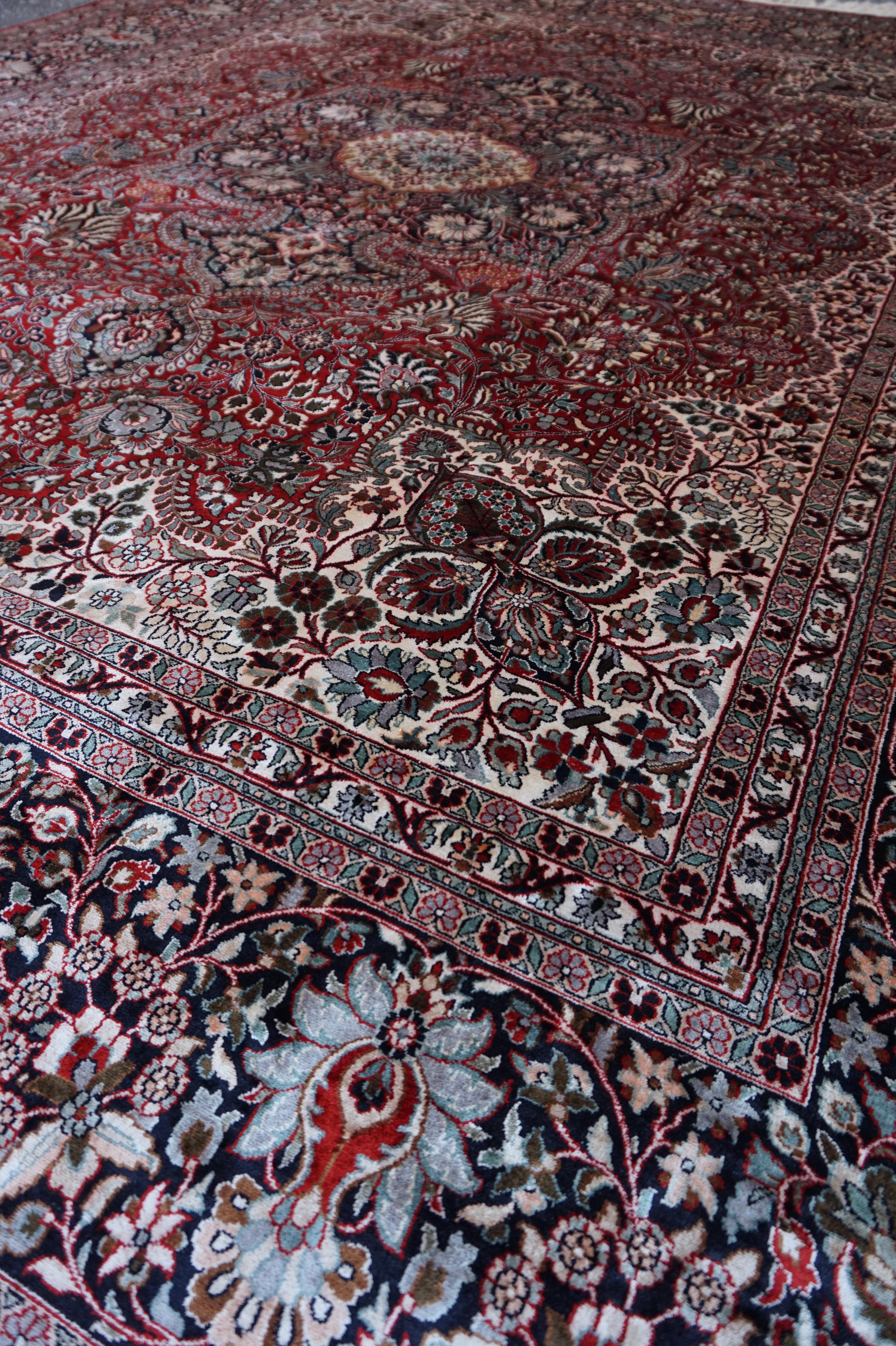 Rare Semi Antique Large 8'x10' Superfine Mulberry Silk Kashmir Tabriz Rug 3
