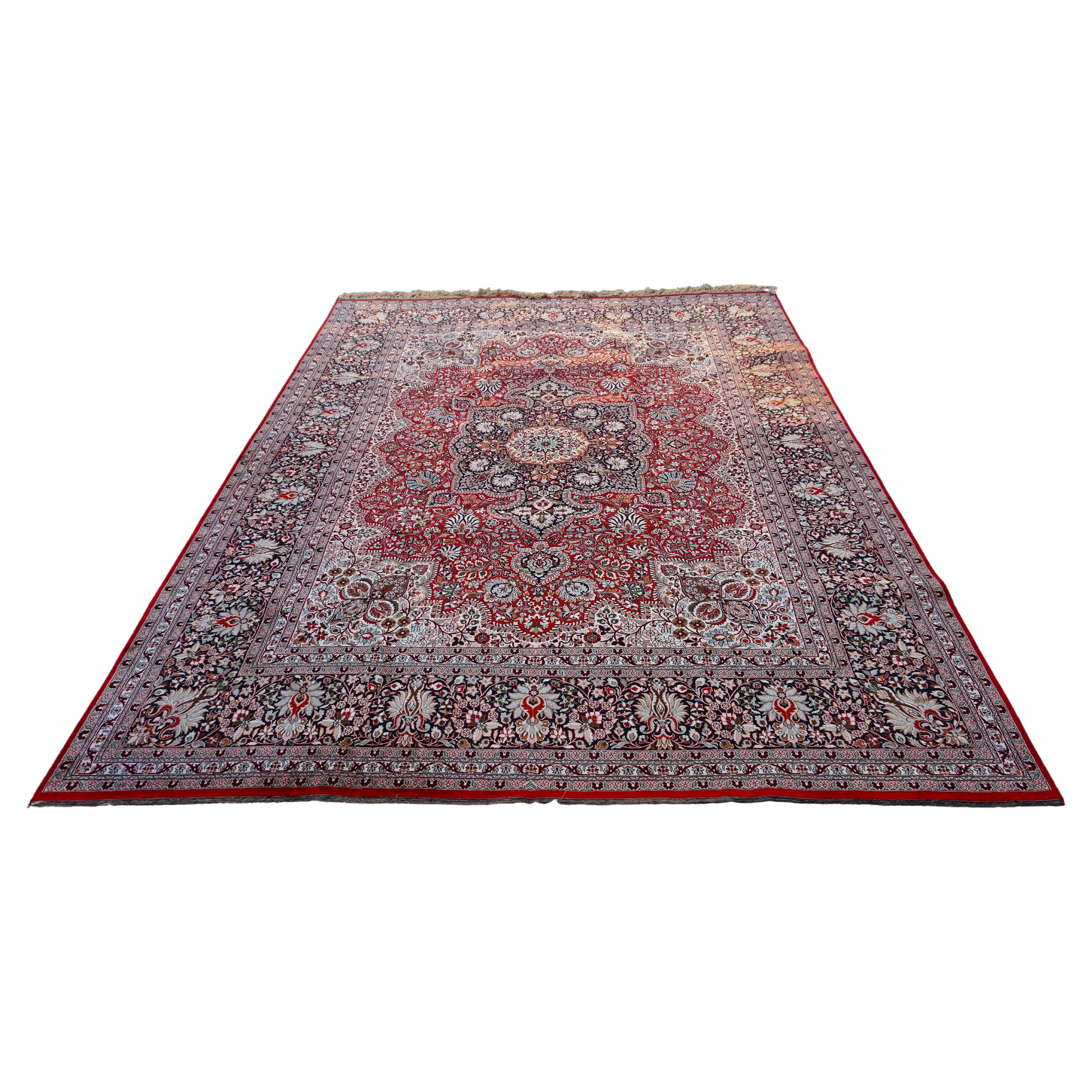 Rare Semi Antique Large 8'x10' Superfine Mulberry Silk Kashmir Tabriz Rug 4