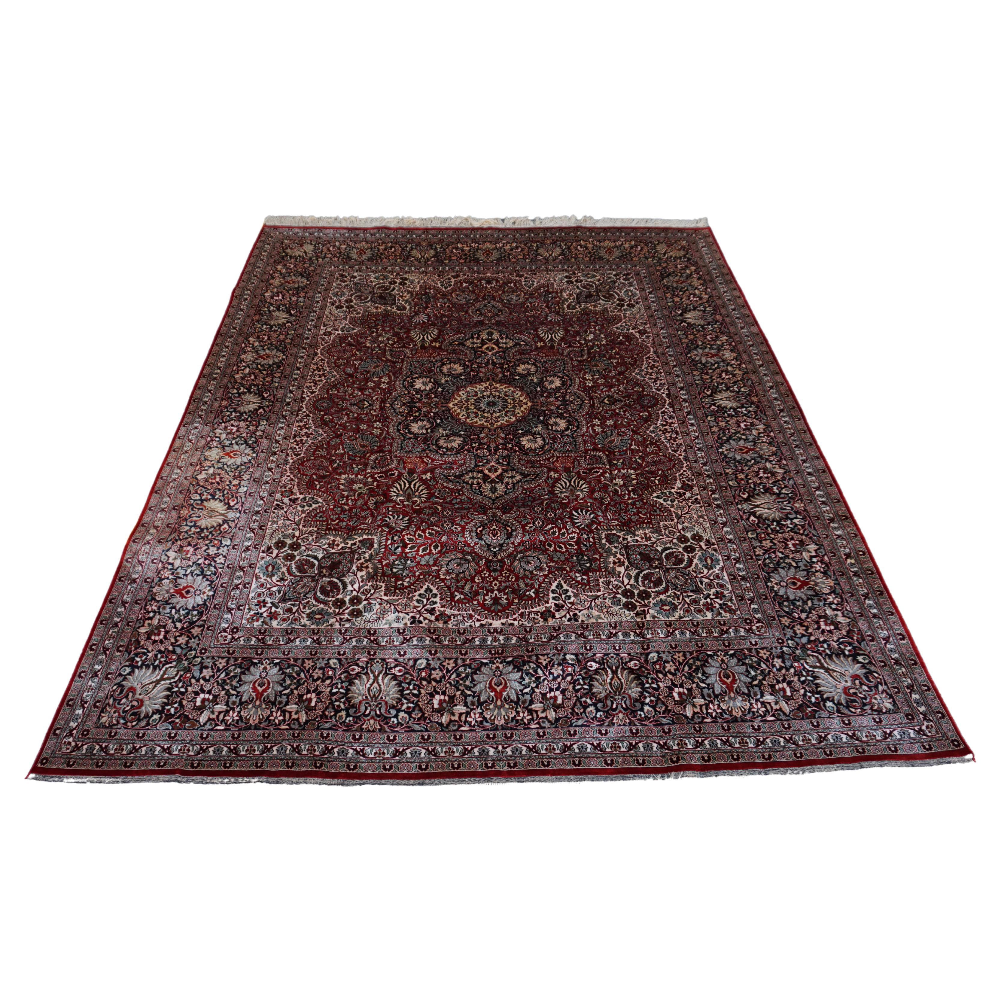 Rare Semi Antique Large 8'x10' Superfine Mulberry Silk Kashmir Tabriz Rug 5
