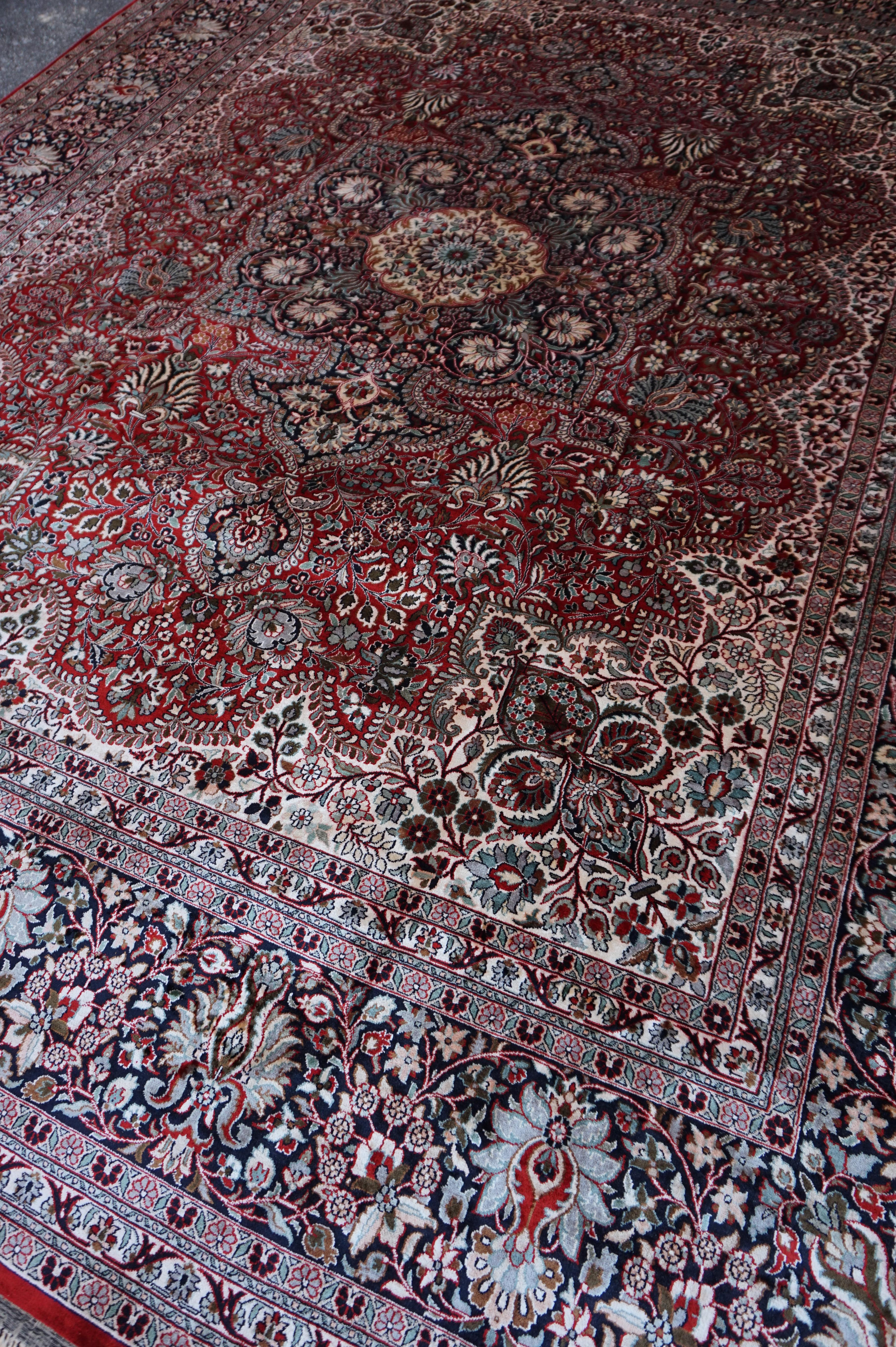 Rare Semi Antique Large 8'x10' Superfine Mulberry Silk Kashmir Tabriz Rug 1