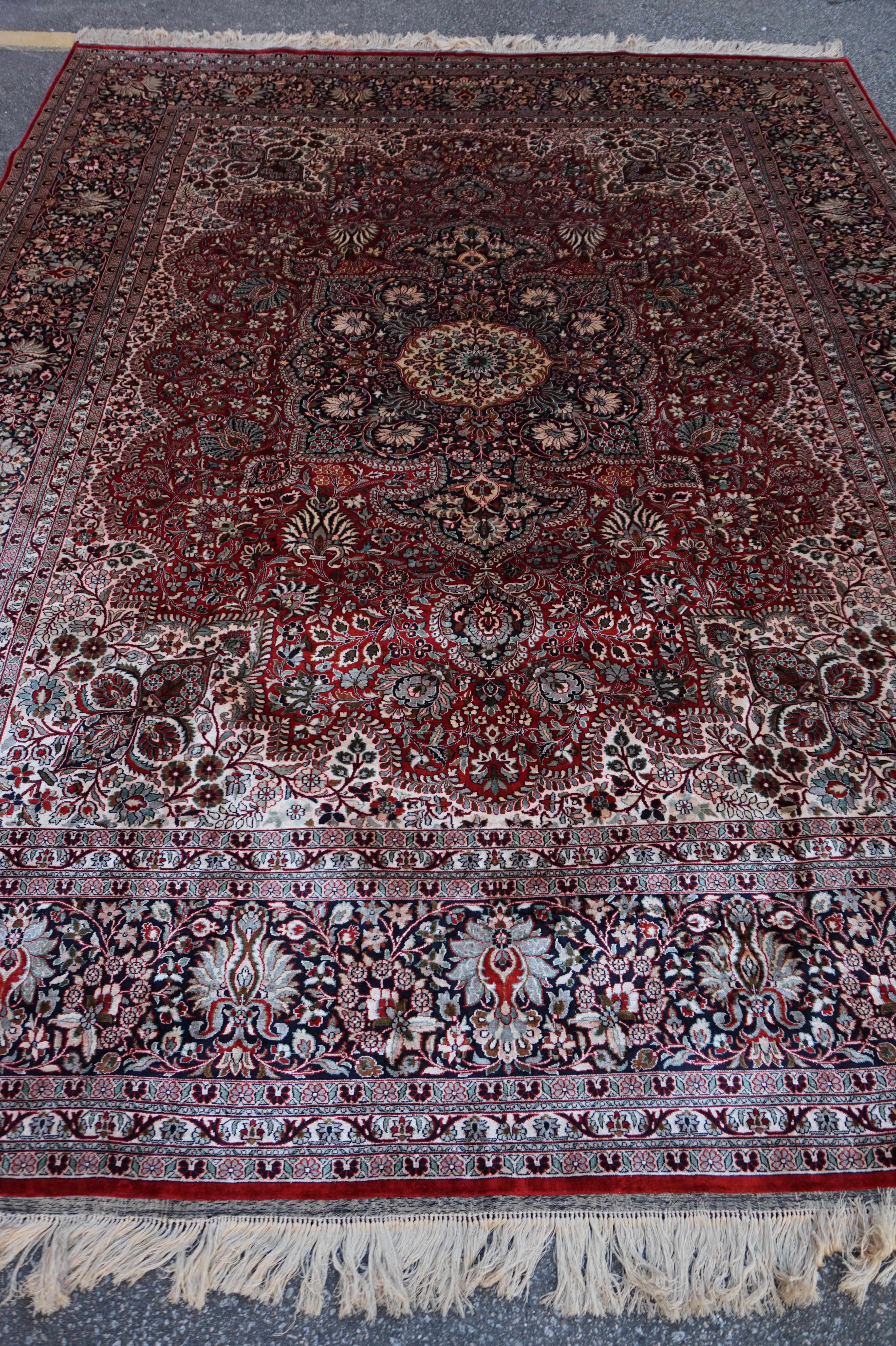 Rare Semi Antique Large 8'x10' Superfine Mulberry Silk Kashmir Tabriz Rug 2