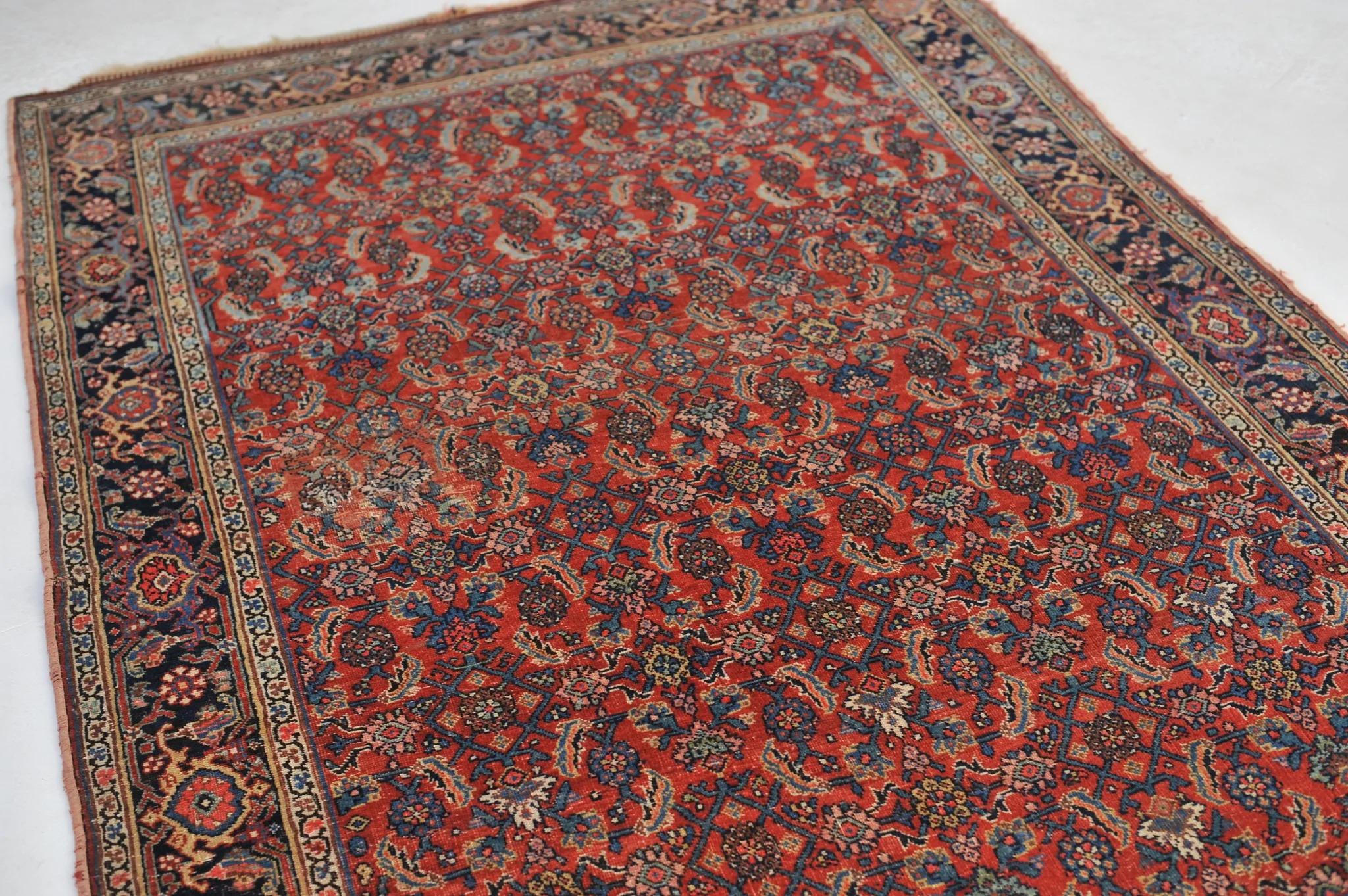 Wool Rare Sensational Antique Rug with Iconic Herati Pattern, C. 1920's