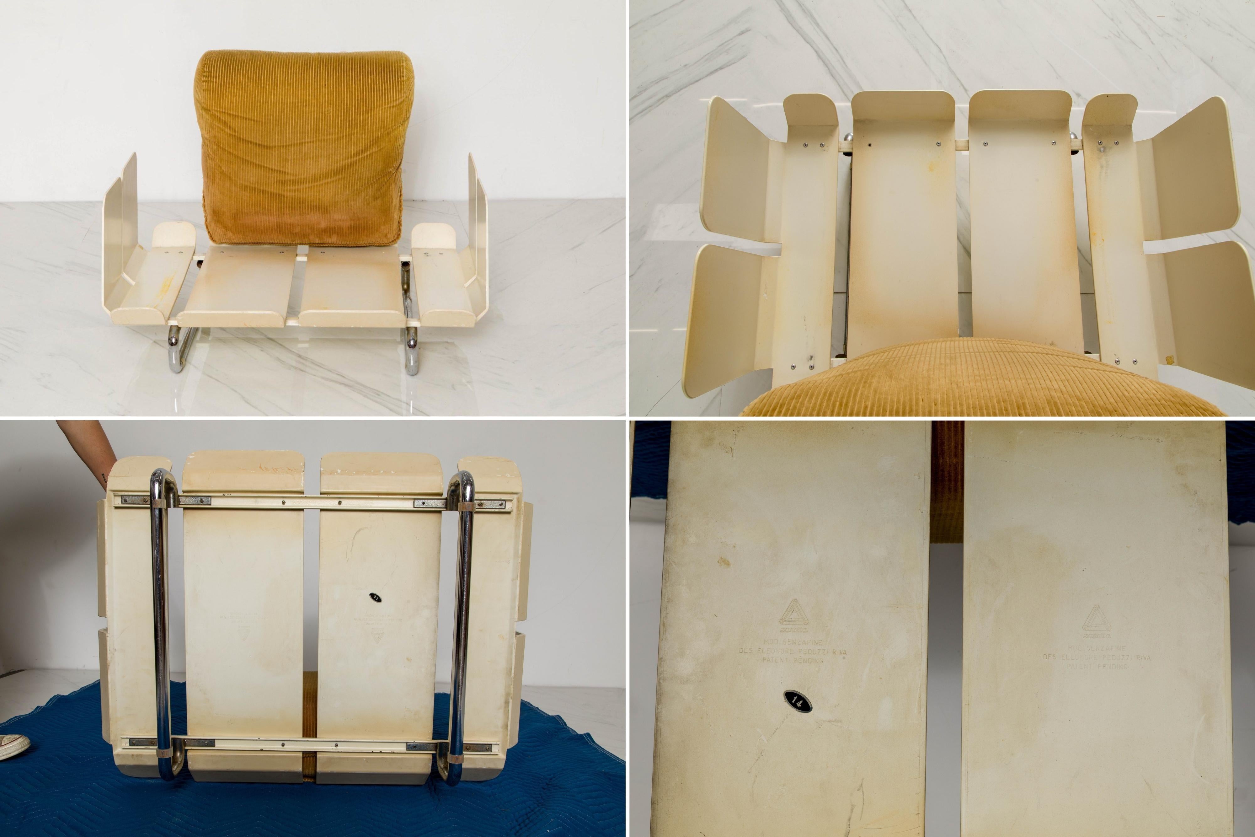Rare 'Senzafine' Lounge Chairs by Eleonore Riva for Zanotta, 1969, Signed 12