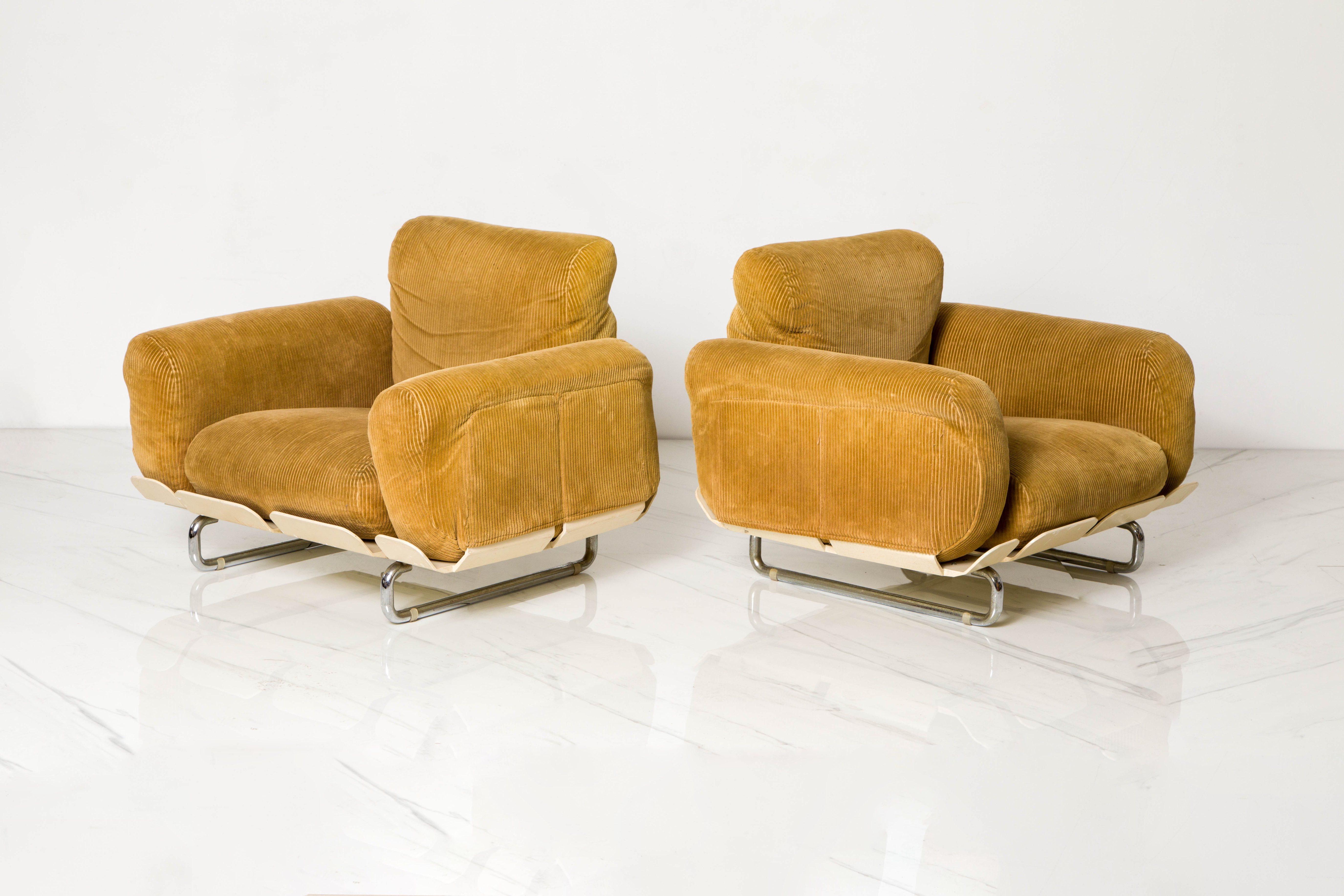 Italian Rare 'Senzafine' Lounge Chairs by Eleonore Riva for Zanotta, 1969, Signed