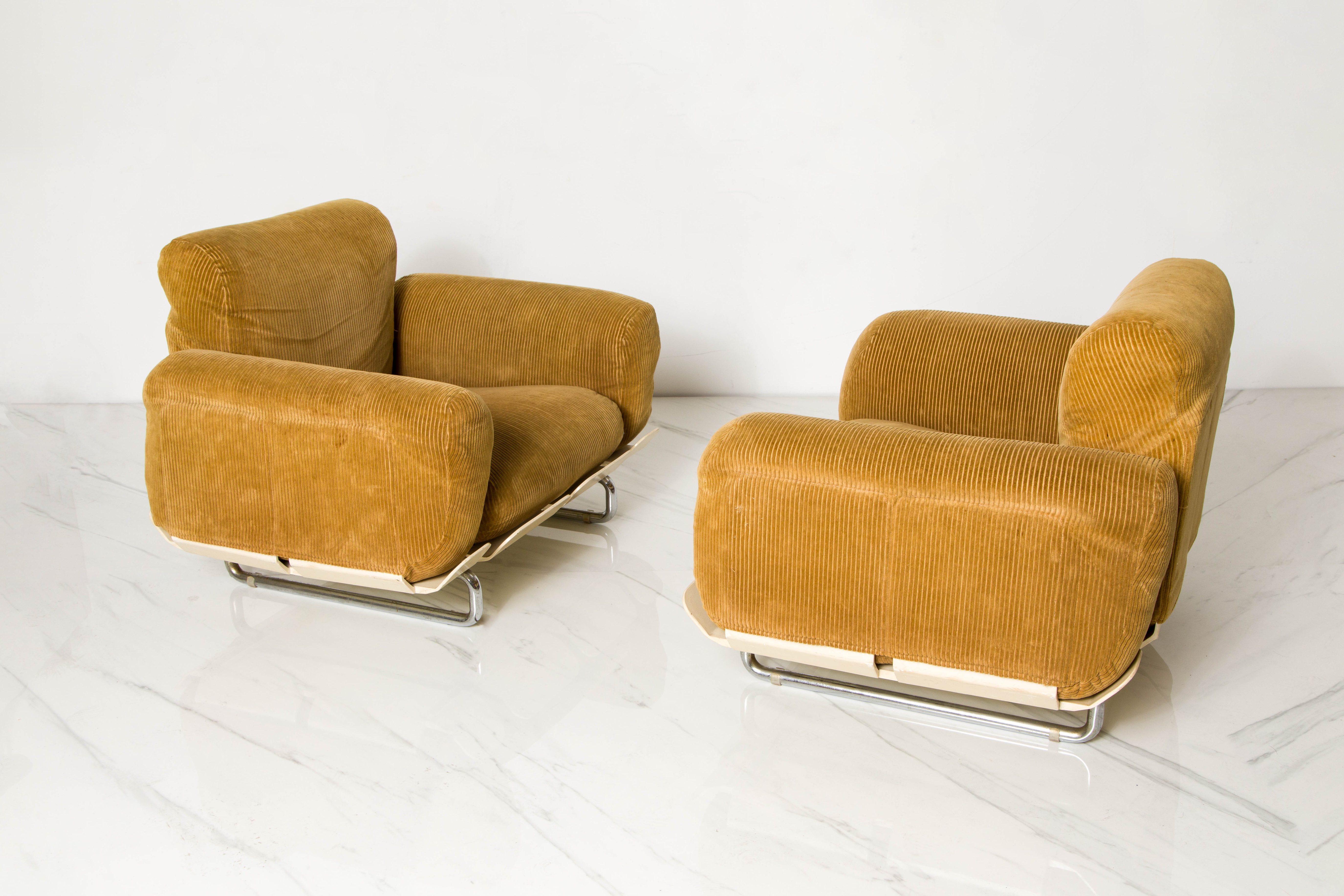 Rare 'Senzafine' Lounge Chairs by Eleonore Riva for Zanotta, 1969, Signed 1