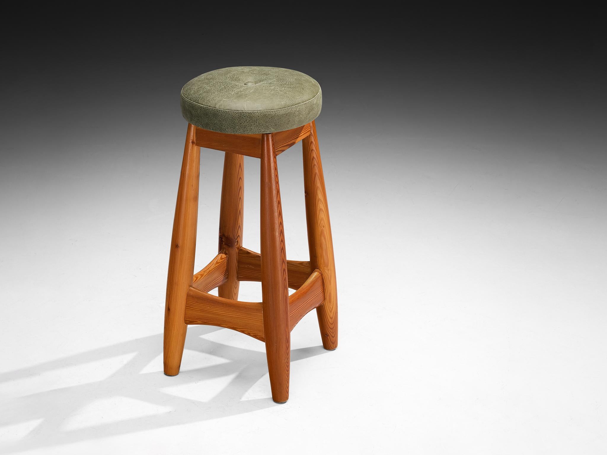 Rare Sergio Rodrigues for ISA Bergamo 'Sheriff' Barstools in Solid Pine 3
