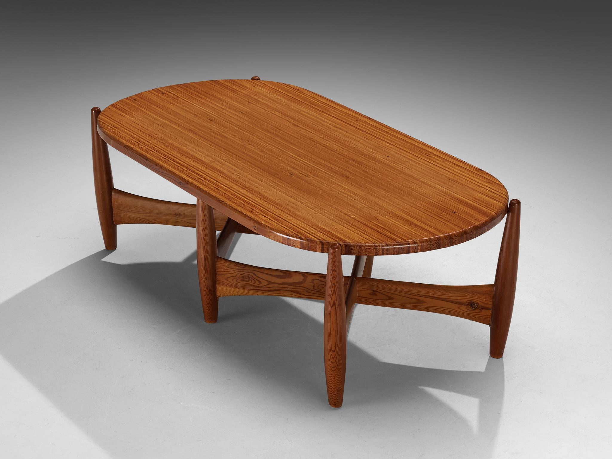 Mid-Century Modern Sergio Rodrigues pour ISA Bergamo table basse « Sheriff » en pin massif rare en vente