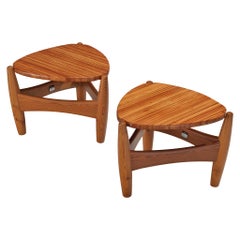 Rari tavolini "Sheriff" di Sergio Rodrigues per ISA Bergamo in pino massiccio