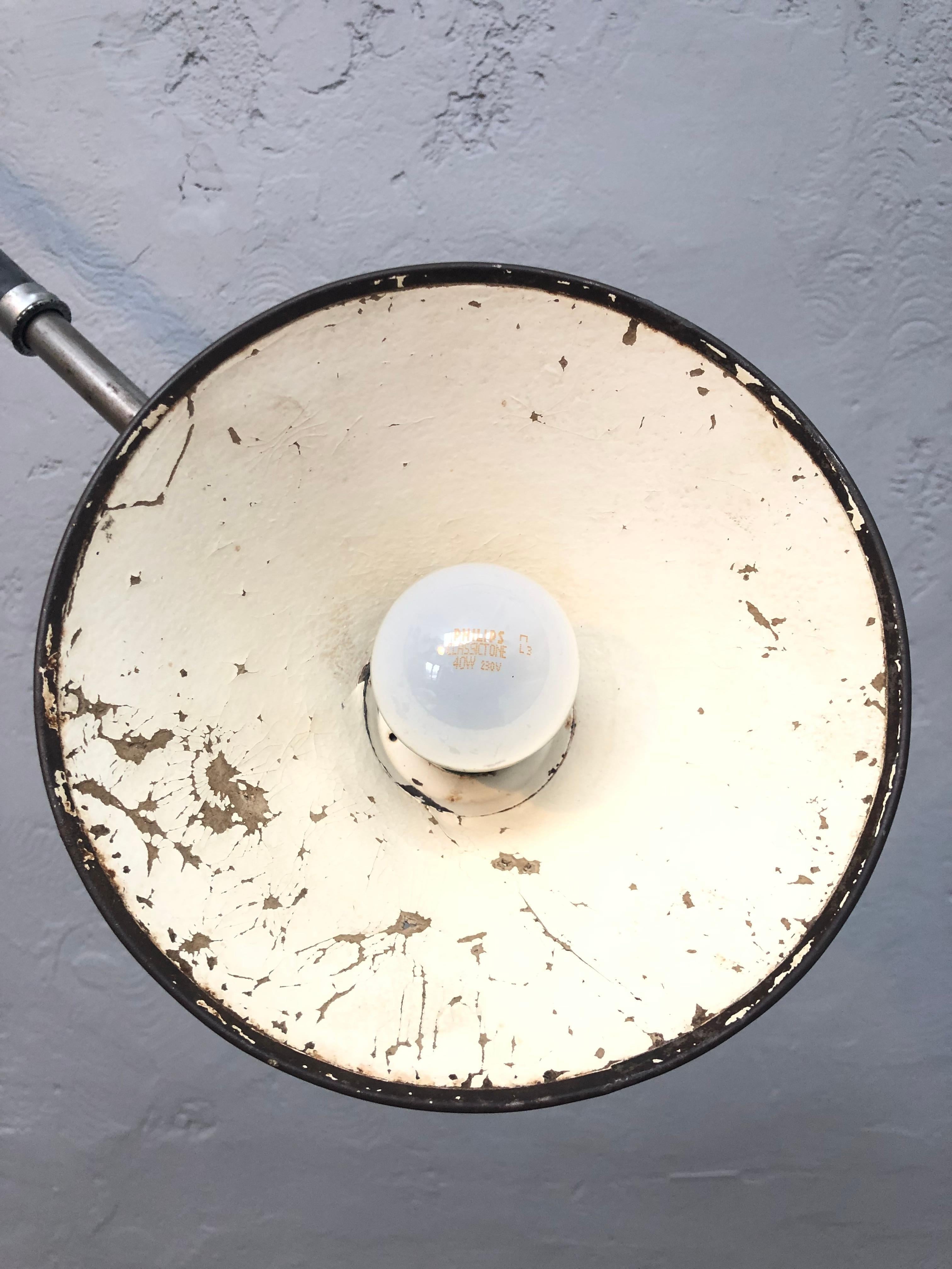 Acier Rare Series 1 Antique Triplex Industrial Lamp by Johan Petter Johansson for ASEA en vente