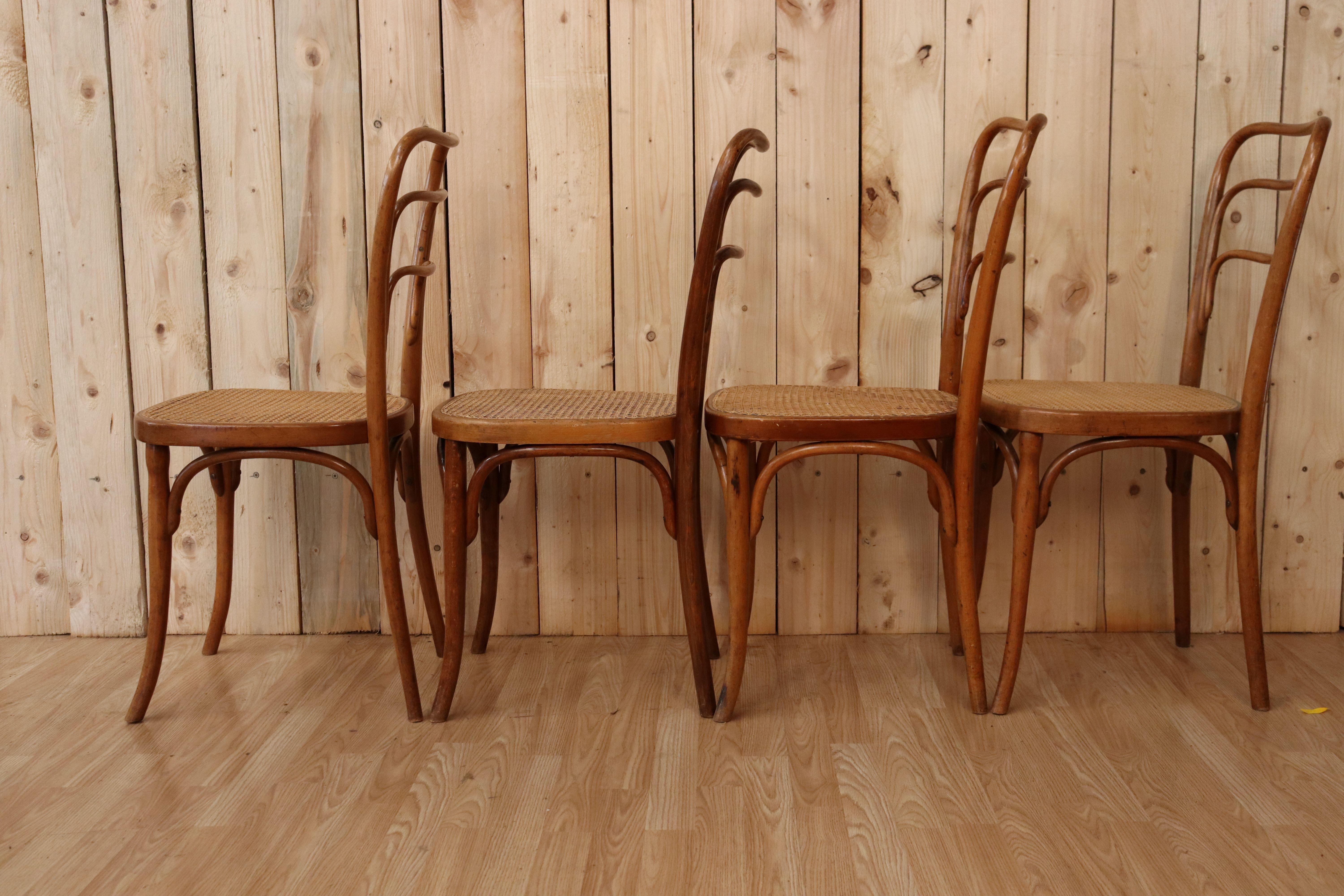 Austrian Rare Series Of 10 Bistro Chairs Jacob And Joseph Kohn Model 248a