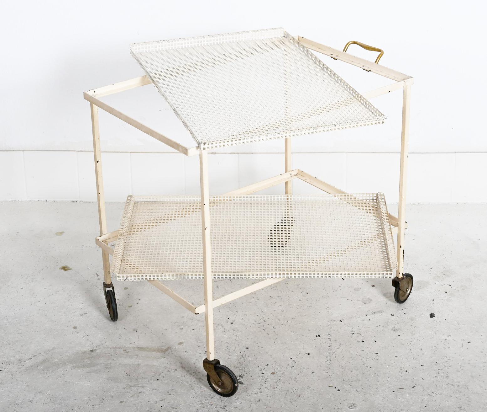 Rare Serving Bar Cart Trolley By J.T. Kalmar For Sale 11