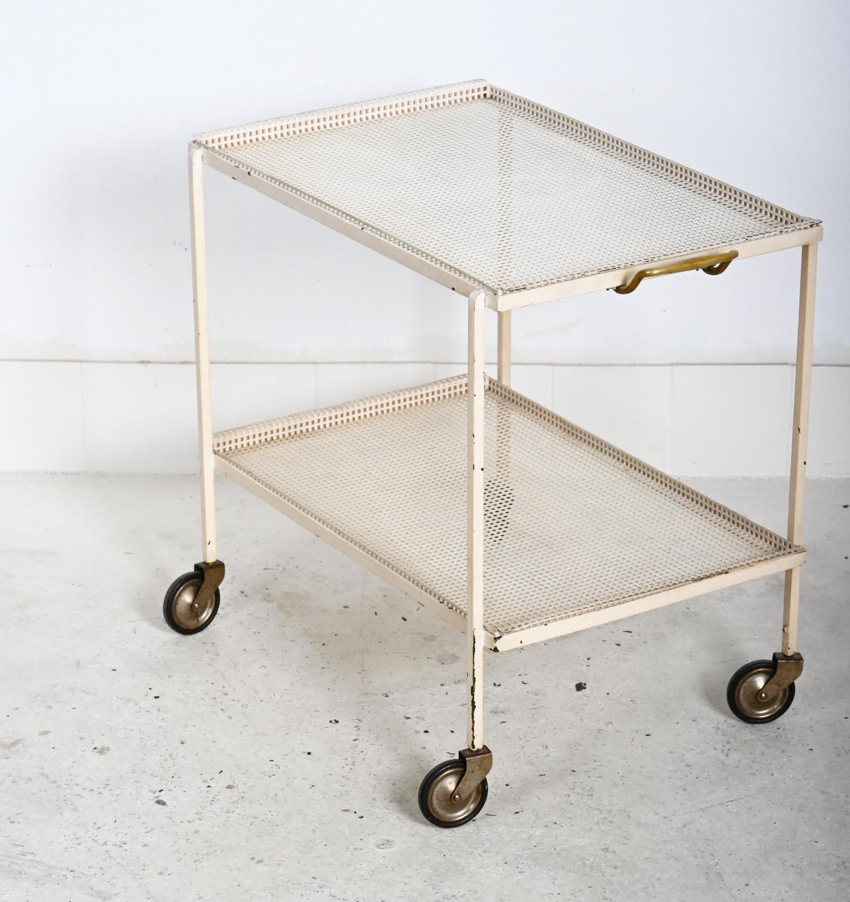 Mid-Century Modern Rare Serving Bar Cart Trolley By J.T. Kalmar For Sale