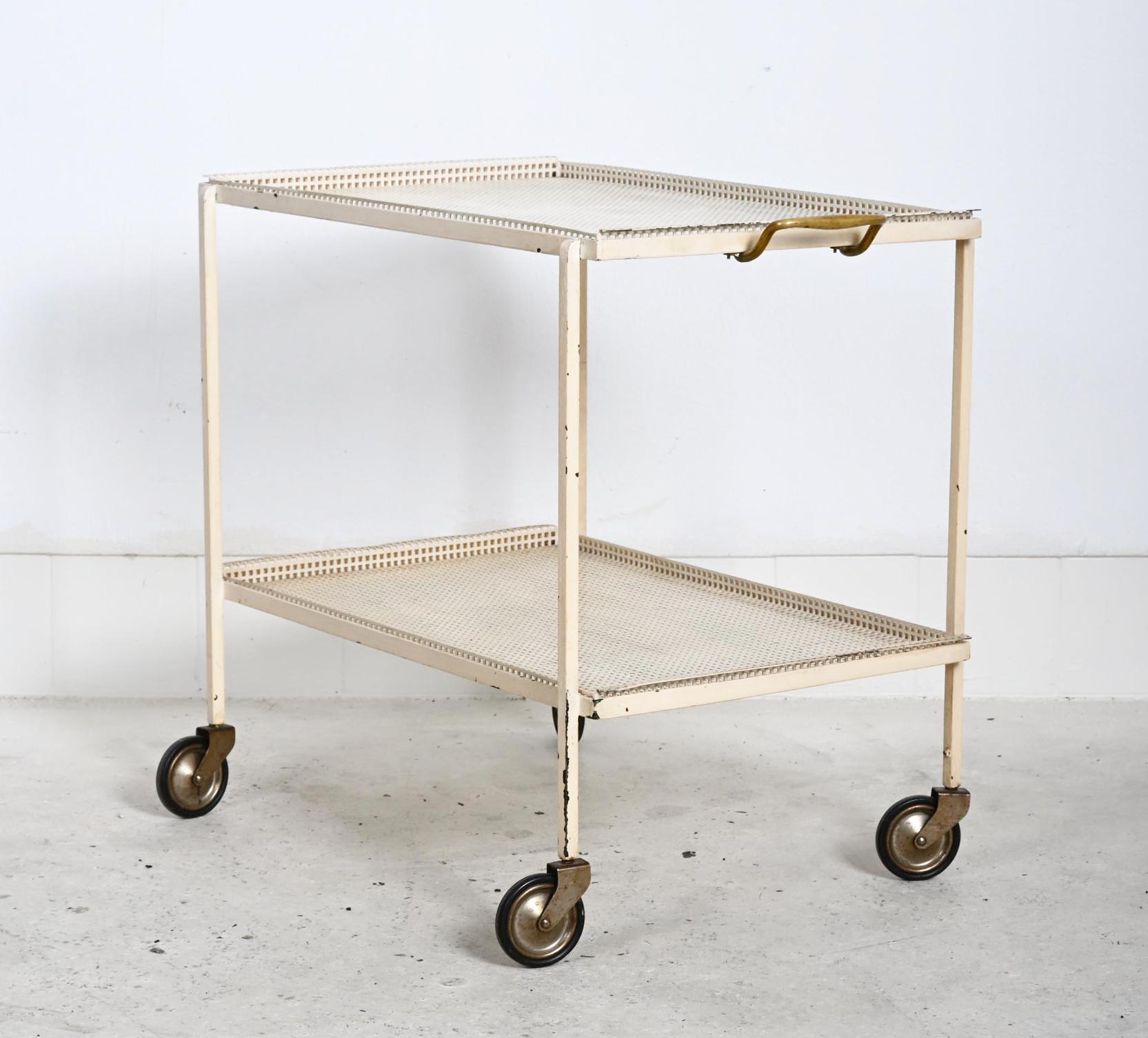 Painted Rare Serving Bar Cart Trolley By J.T. Kalmar For Sale