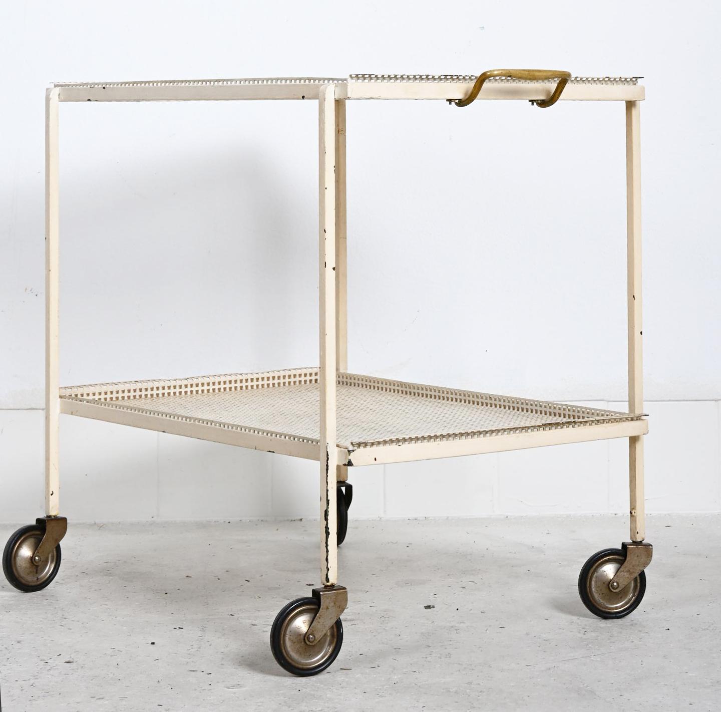 Rare Serving Bar Cart Trolley By J.T. Kalmar In Good Condition For Sale In Vienna, AT
