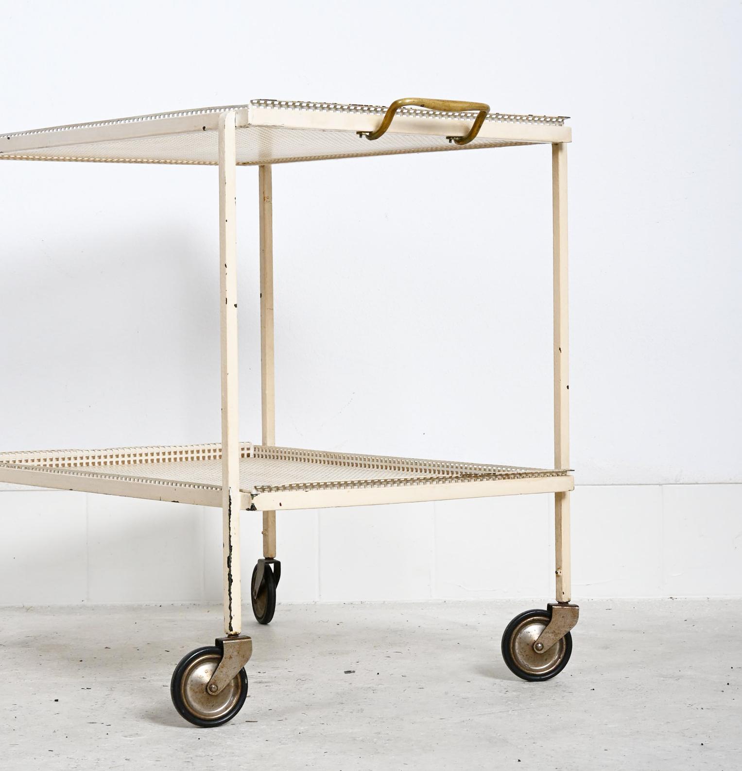 Steel Rare Serving Bar Cart Trolley By J.T. Kalmar For Sale