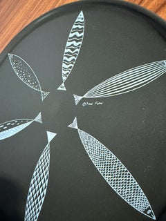 Rare Serving ceramic dish by Fred Press for glasses