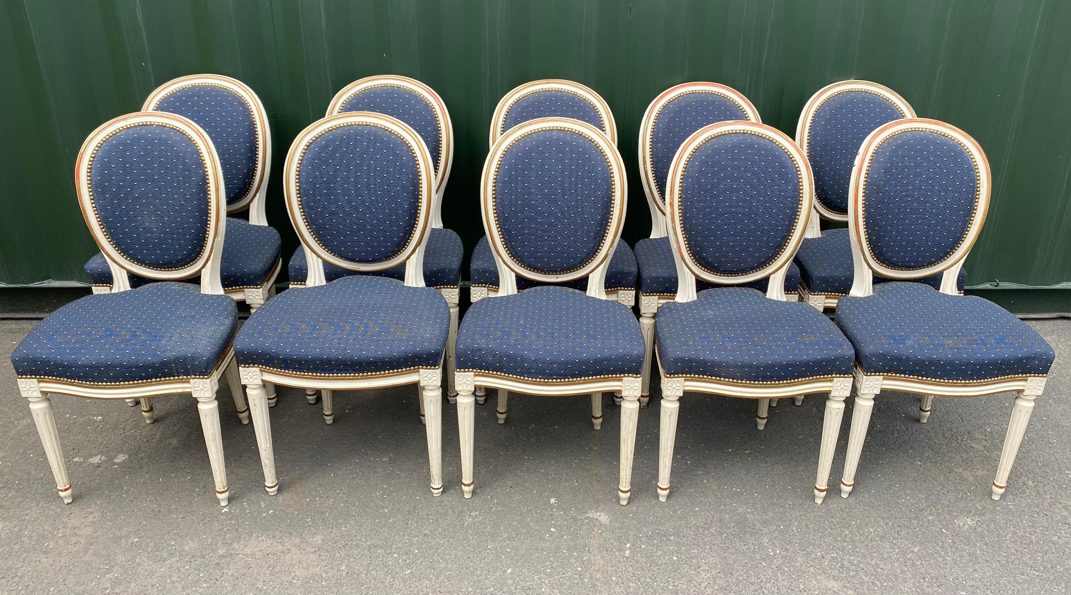 Rare Set 10 French Dining Chairs 2