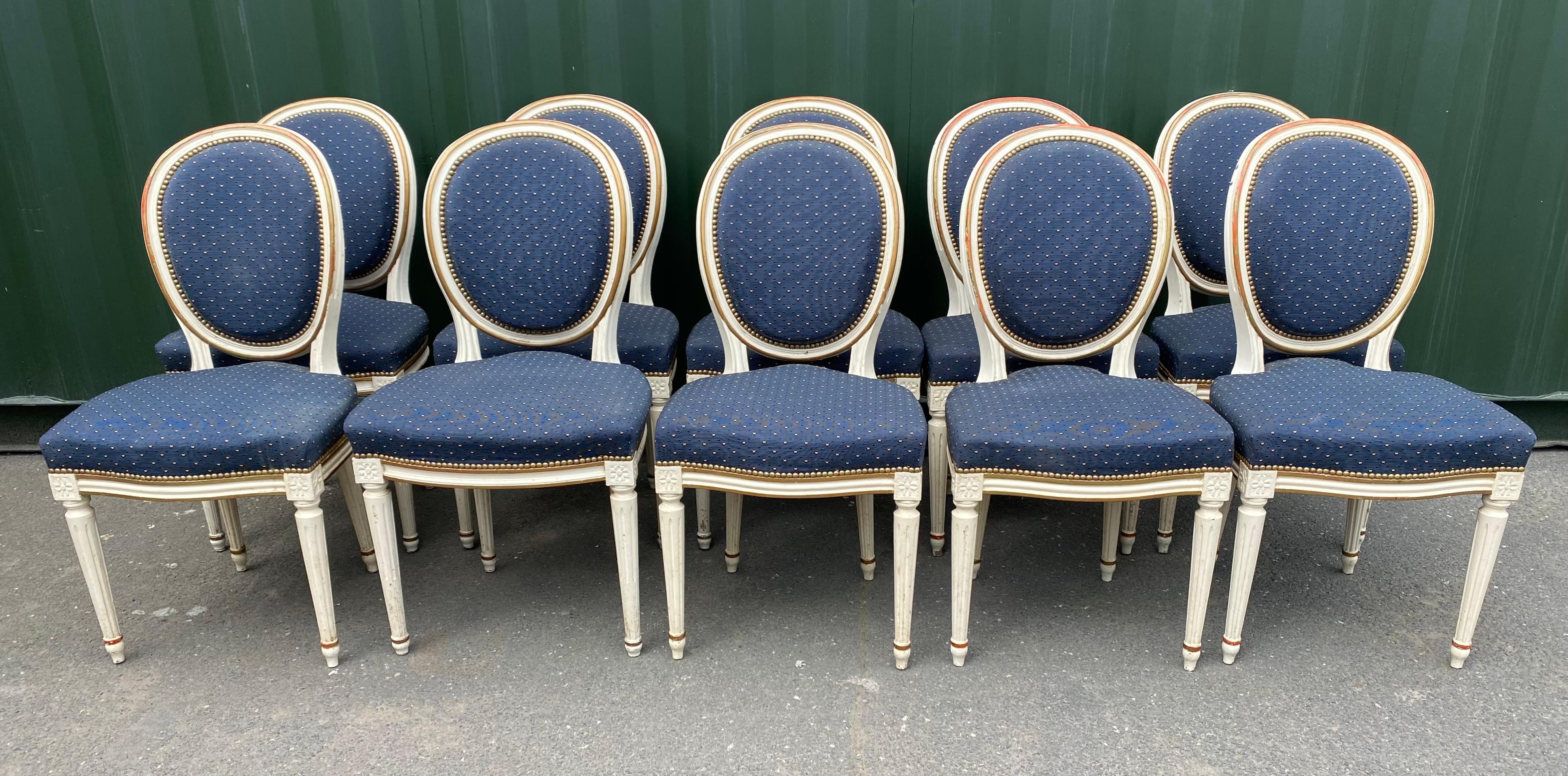 Rare Set 10 French Dining Chairs 4