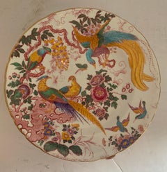 Rare Set 11 Service Plate Royal Crown Derby England Olde Avesbury Turquoise Bird