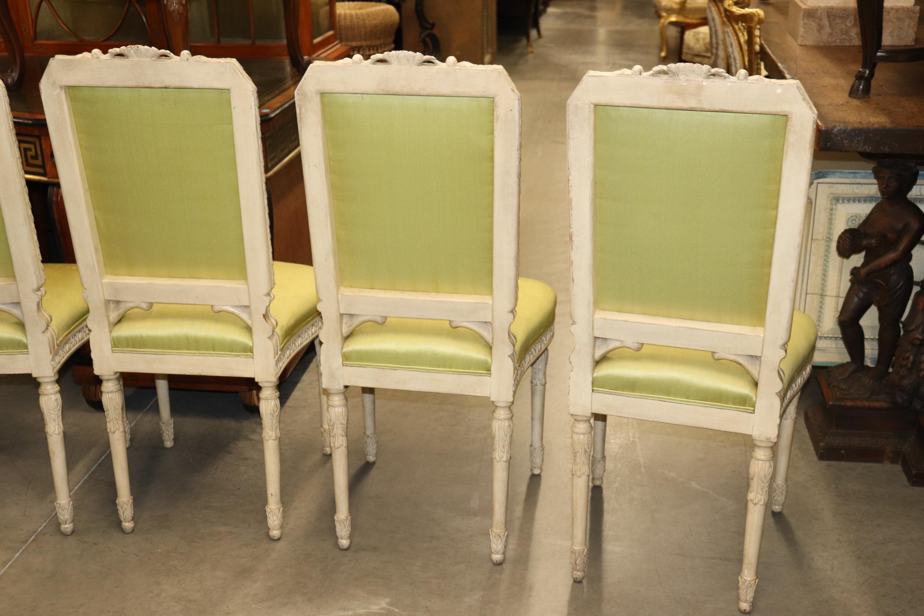 Rare Set 4 French Maison Jansen Style Louis XVI Dining Chairs, circa 1940s 8
