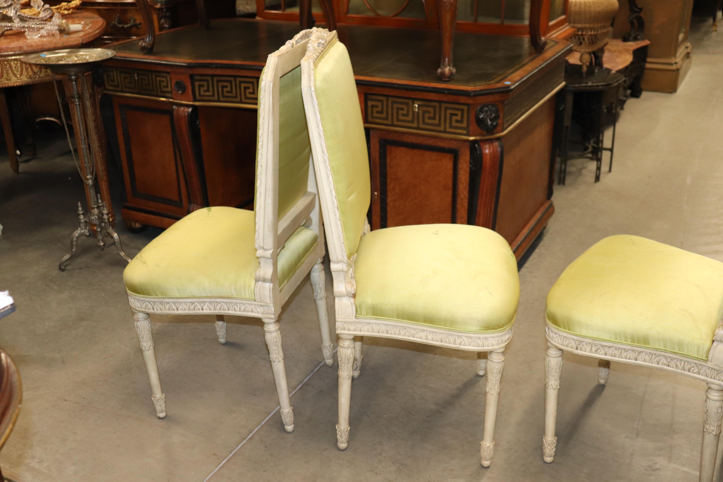 Rare Set 4 French Maison Jansen Style Louis XVI Dining Chairs, circa 1940s 10