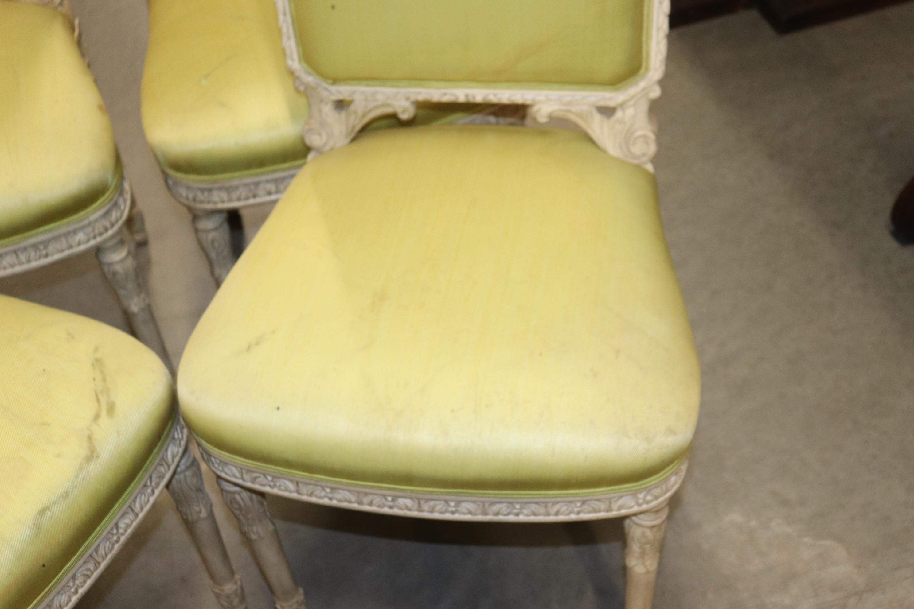 Rare Set 4 French Maison Jansen Style Louis XVI Dining Chairs, circa 1940s 2