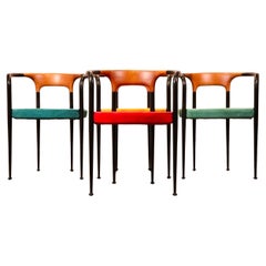 Rare set 4 Gianfranco Frattini Chairs for Bernini.. Modernist , Made In Italy