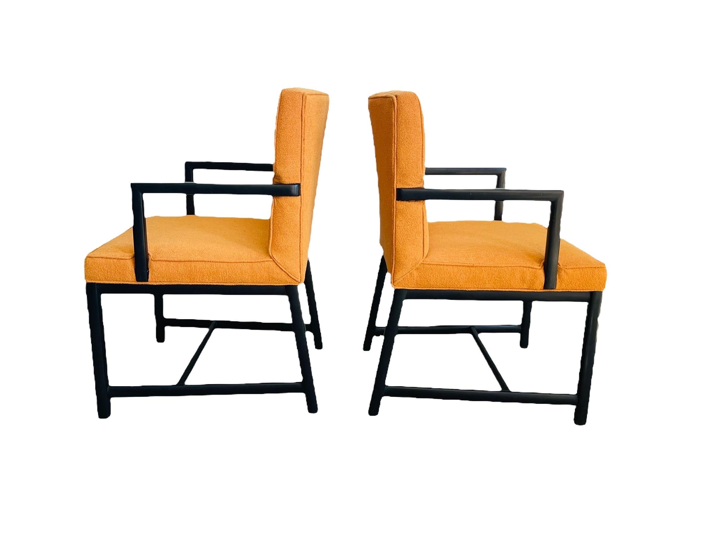 Mid-Century Modern Rare Set 6 Cane Dining Chairs by Michael Taylor Circa 1960 For Sale