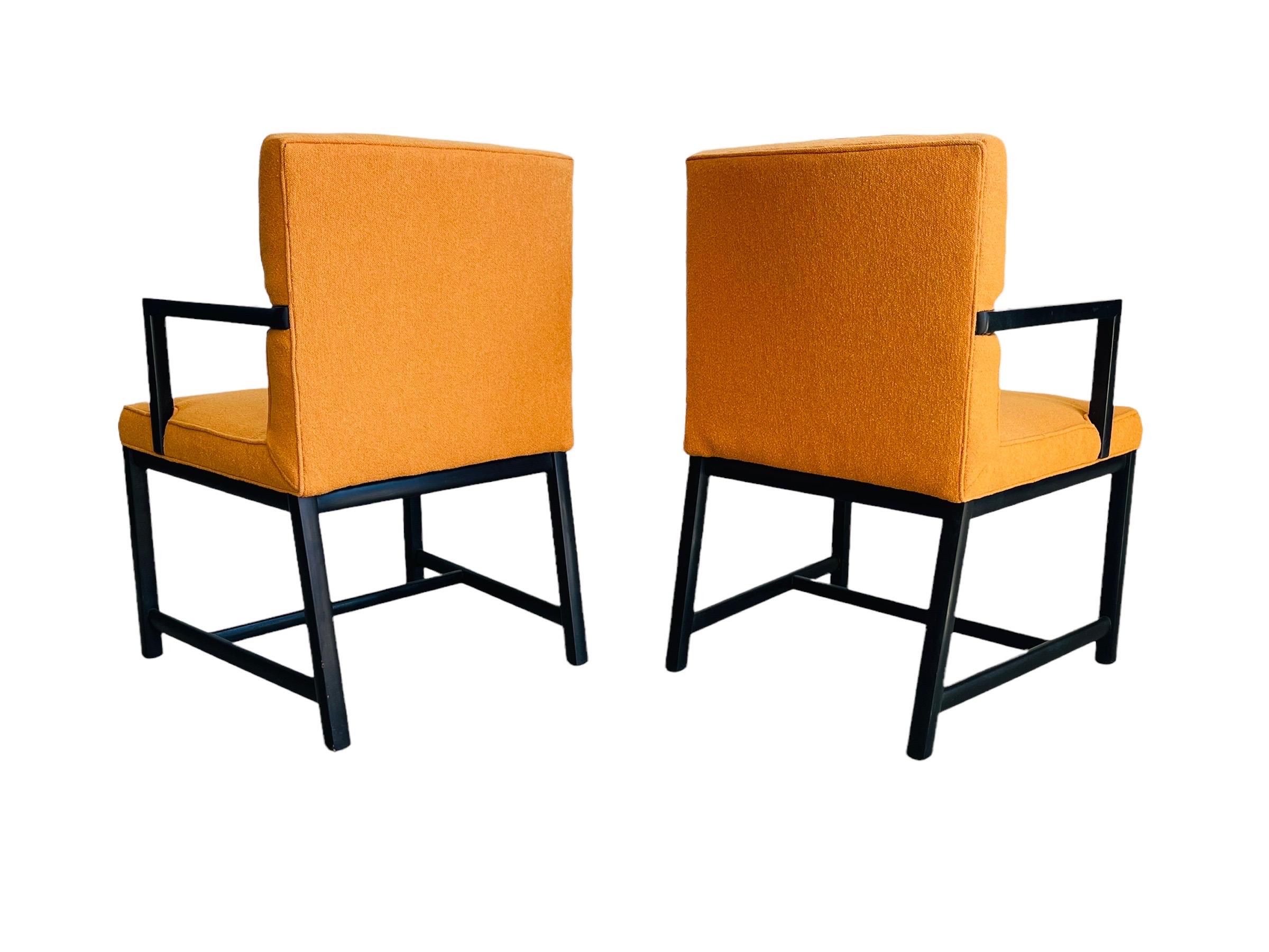 American Rare Set 6 Cane Dining Chairs by Michael Taylor Circa 1960 For Sale